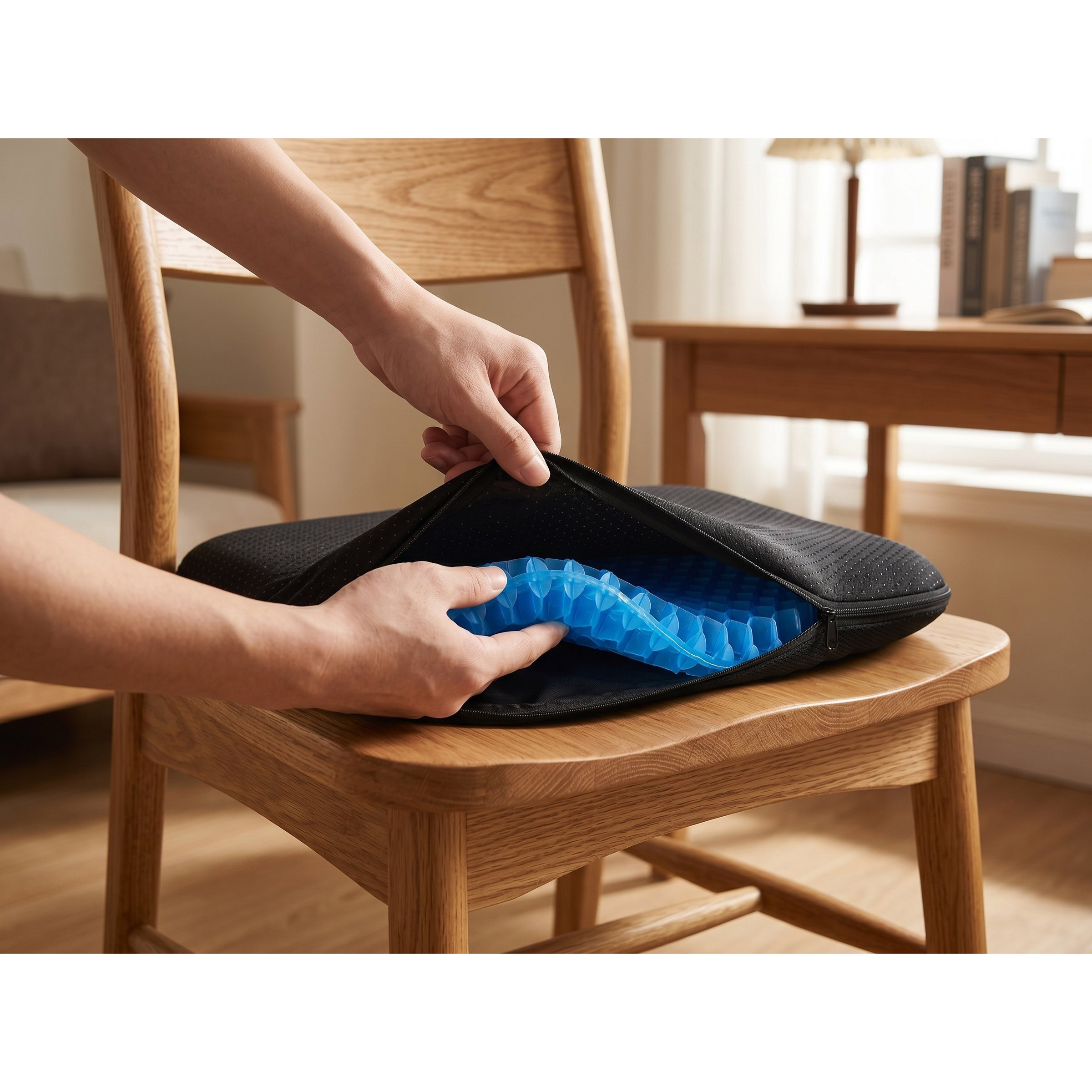 TEMU Cuscino Ortopedico in Gel a d��Ape con Traspirante �� Cuscino Ergonomico Anti Dolore per Sedia Ufficio, Auto e Casa Egg Sitter