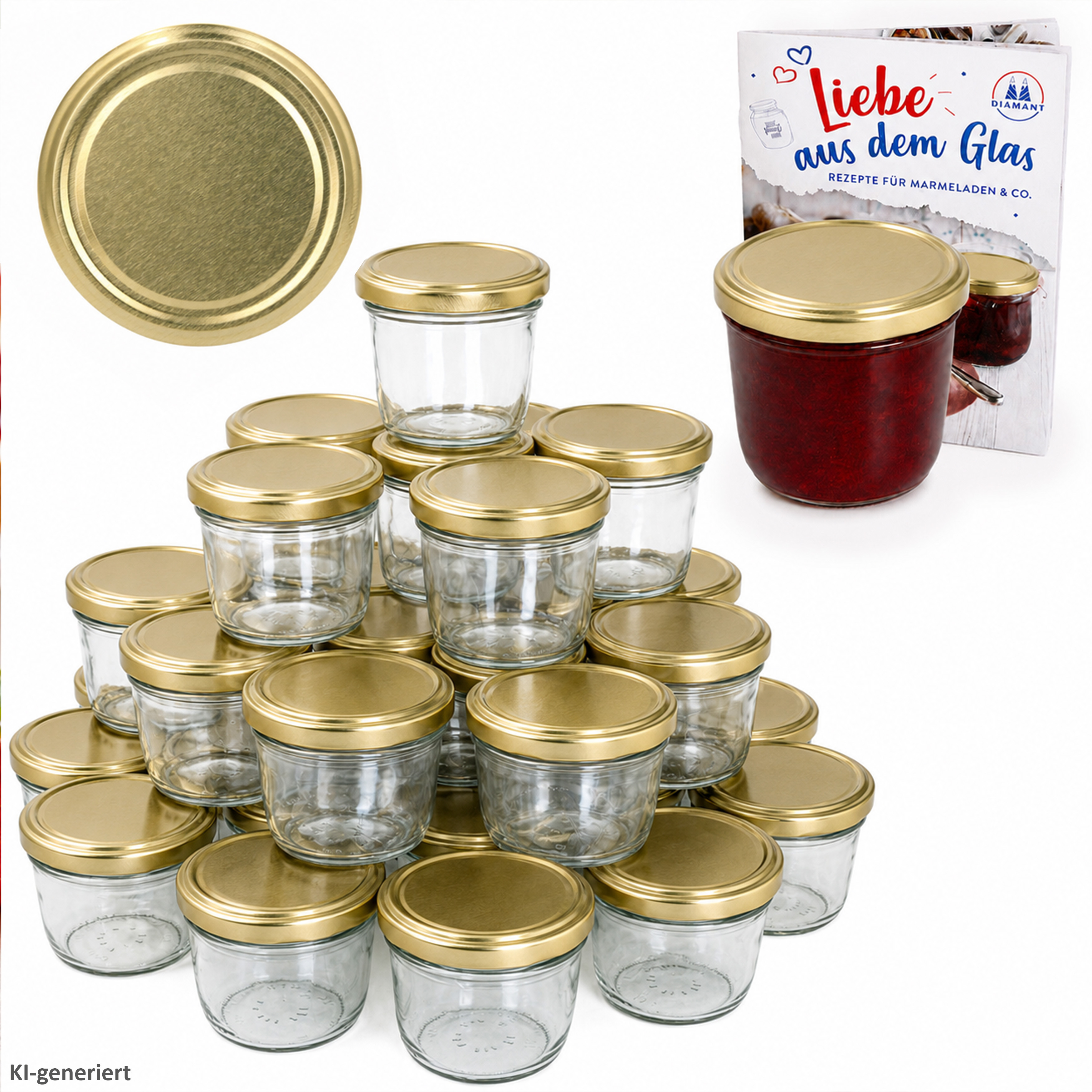 Image of 100th Set Tumbler 230 Ml With Golden Lid To 82 . Diamond Recipe Book