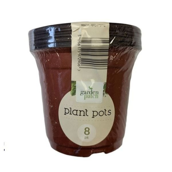 TEMU Plant Pots – Brown – 10.5 X 11.5cm – Pack Of 8