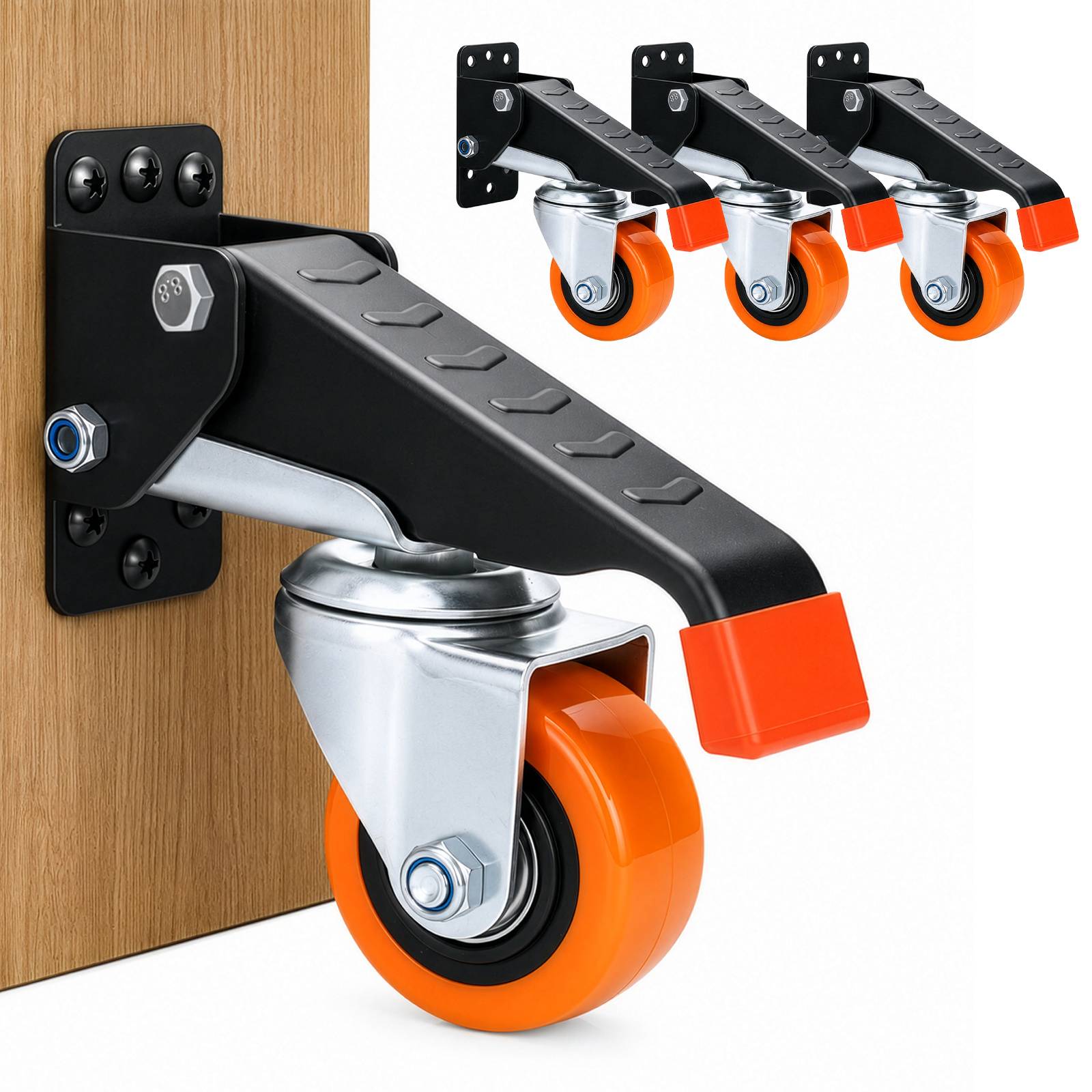TEMU Workbench Caster Kit 4 Pack, 300kg Heavy Duty Casters For Workbench, Polyurethane Wheels, Construction – For Table Tool Stand, Garage Workshop