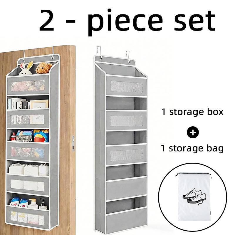 TEMU 5-tier Over-the-door Organizer – No-drill Anti-tilt Hanging Rack, 44 Lbs (19.96 Kg) Capacity, Space-saving Fabric Shelves For Closet, Bathroom,