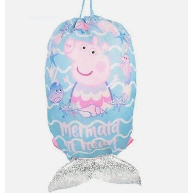 TEMU Girls' Peppa Pig Drawstring Trainer Bag For Pe And Mermaid Swim