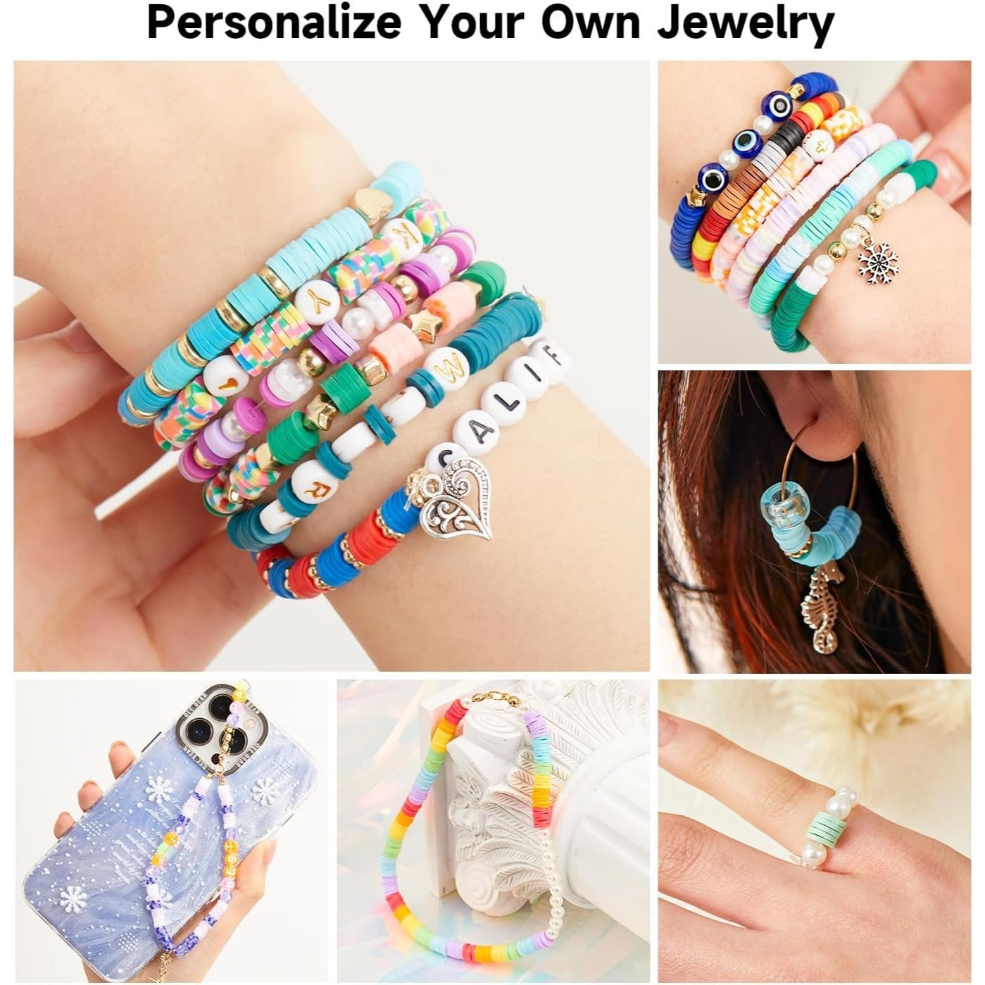 Clay Beads for Bracelet Making Kit, Creative Gift