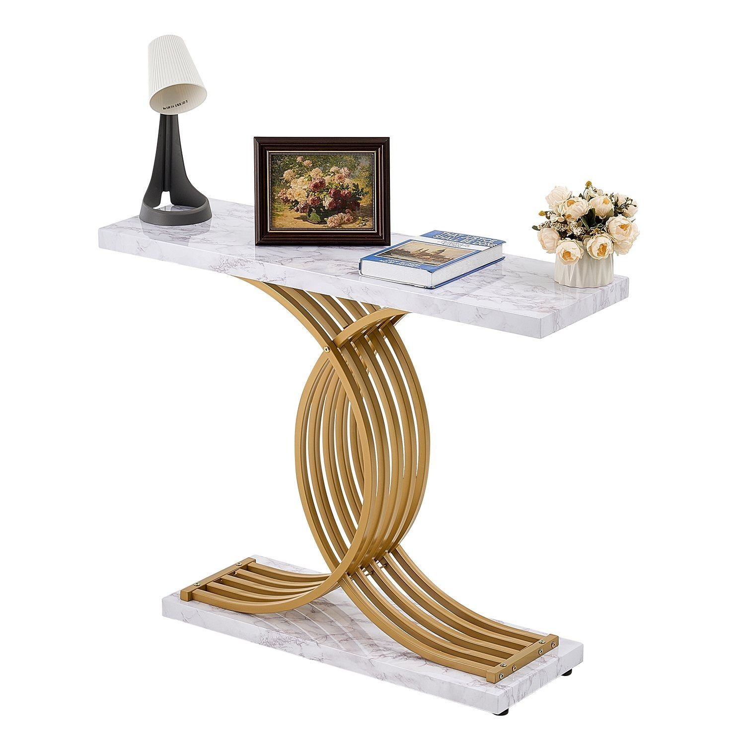 TEMU VEVOR Tavolino stretto da console per , 39,4 pollici, tavolino a 1 ripiano per e tavolino stretto per corridoio, tavolino stretto per con telaio