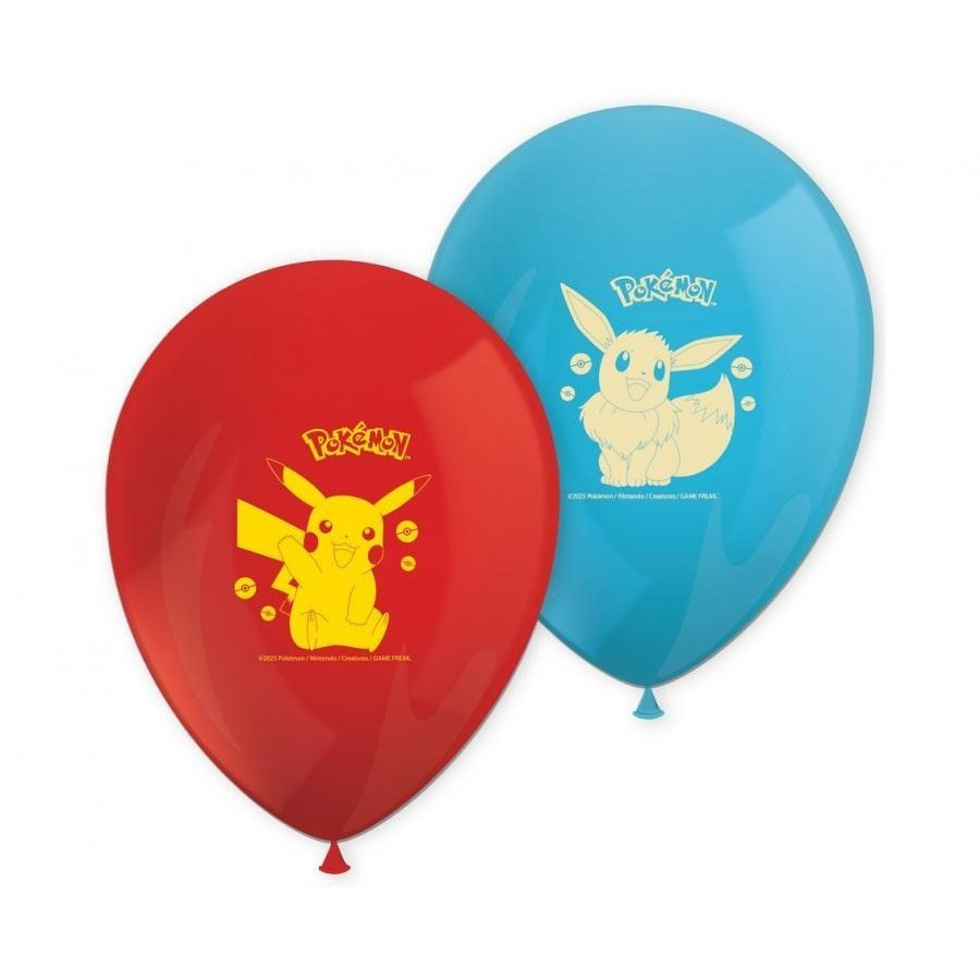 TEMU Globos de látex Pokémon, azules y rojos, 12/30 cm, 8 pzas.