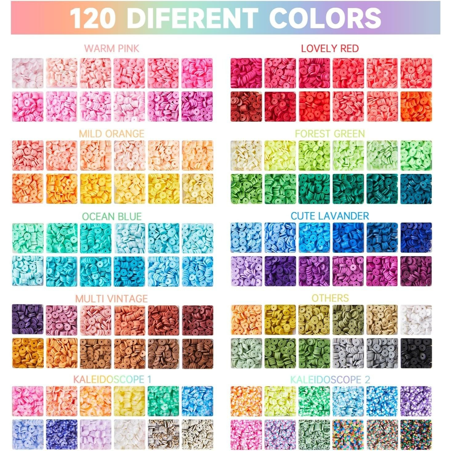 Clay Beads for Bracelet Making Kit, Creative Gift