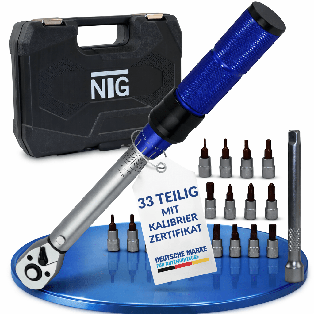 Torque Wrench Set With Case Bicycle 1/4 Inch 5 X 25 Nm And Accessories 33pcs.
