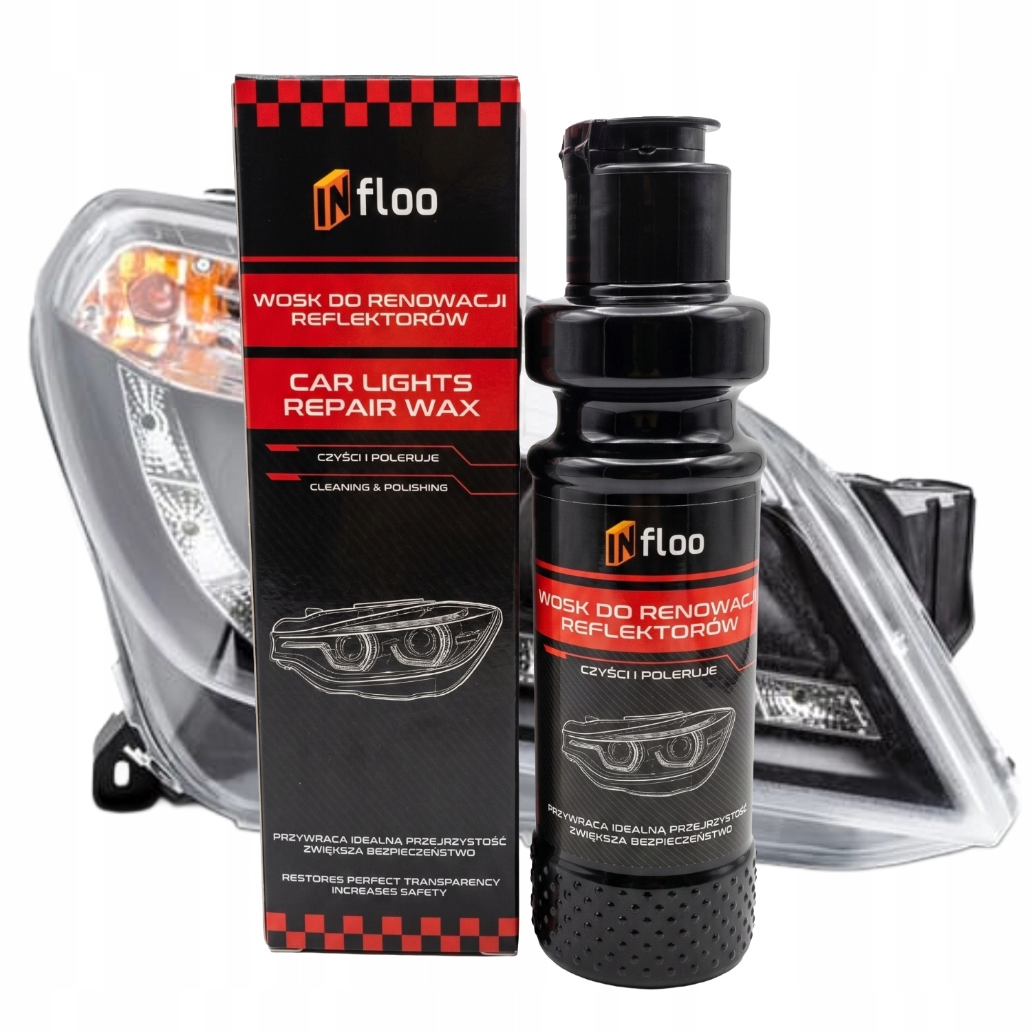 TEMU INfloo Cire de pour Phares, Polissage, Régénération, Renouvellement de , de , Protection contre le Voilage, Élimination Efficace des Rayures,