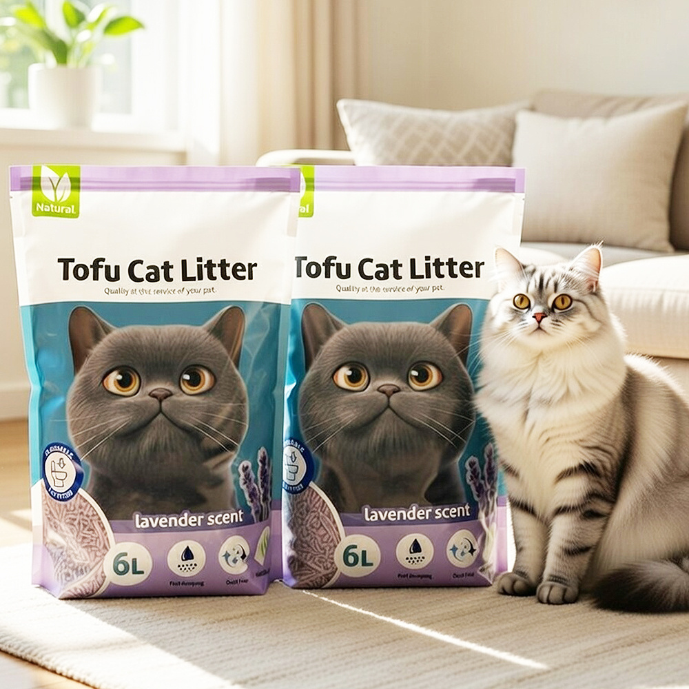 TEMU 2X Arena Aglomerante para Gatos Arena de Tofu para Gatos sin Polvo Fácil de Aglomerar los Olores se Lanza en el Inodoro