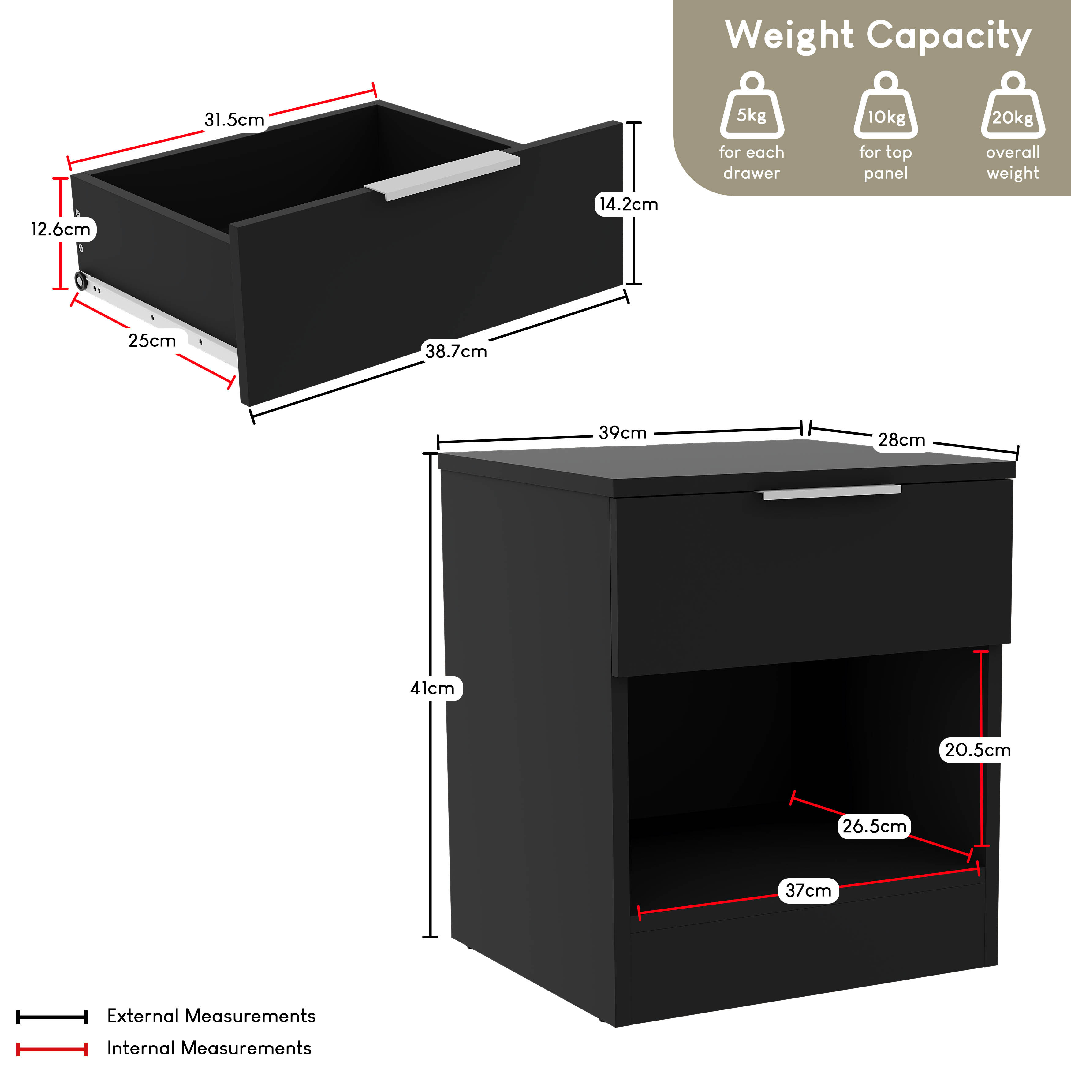 Trega 3 Piece Bedroom Set, Stylish Storage Solution