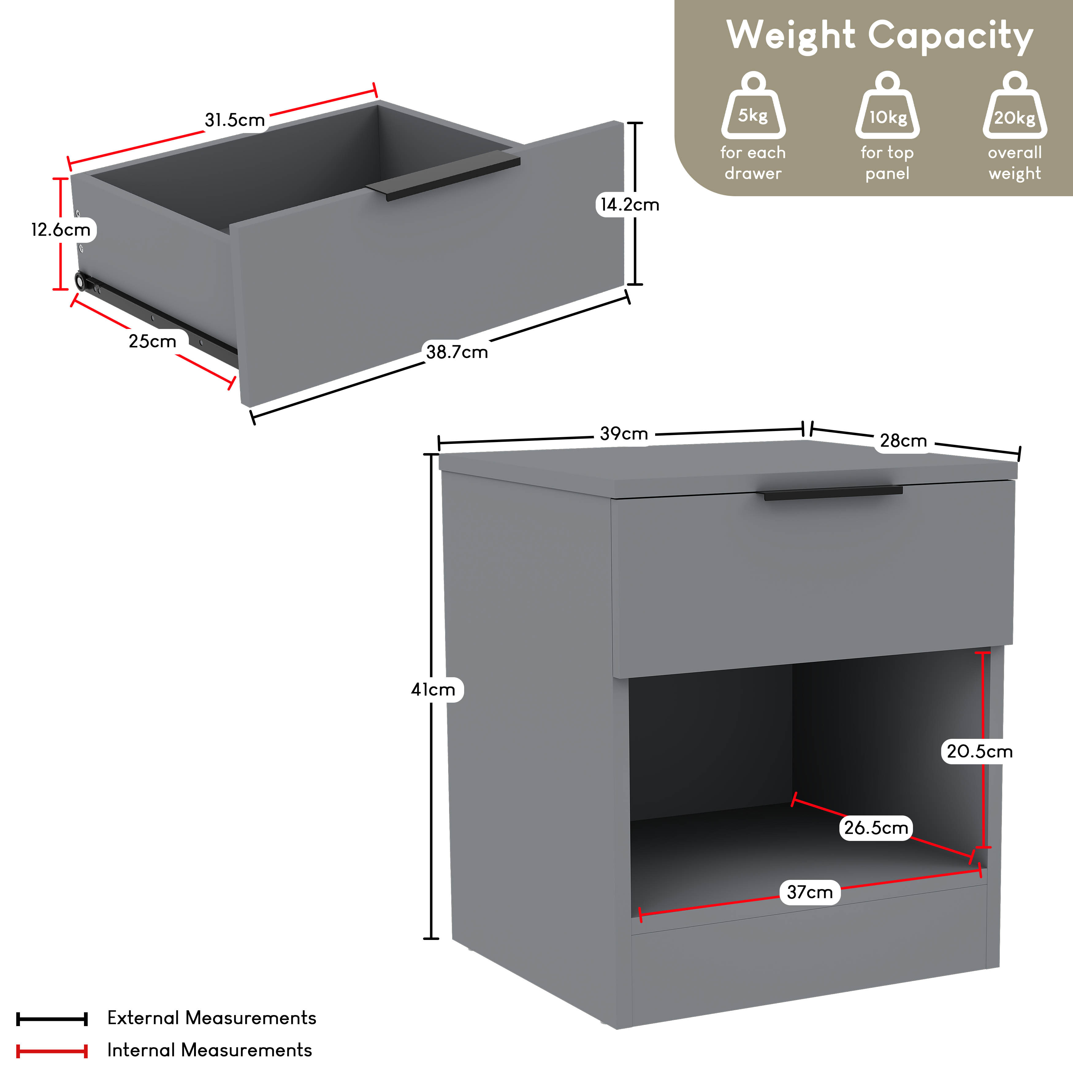 Trega 3 Piece Bedroom Set, Stylish Storage Solution