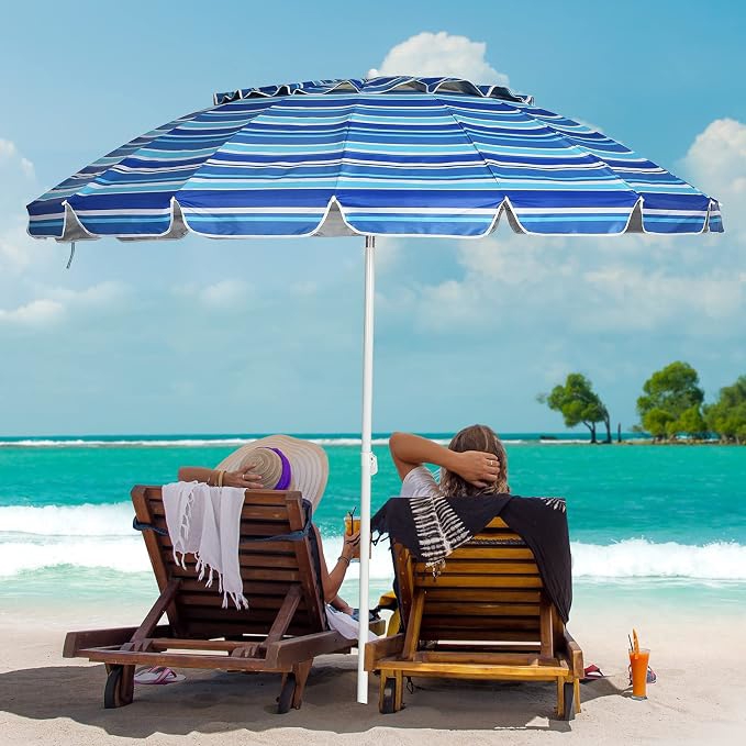 Image of 2.5m With Carrying Bag, Outdoor Parasol, Parasol With Anchor For Garden, Patio, Beach, Mechanism, Portable Umbrella