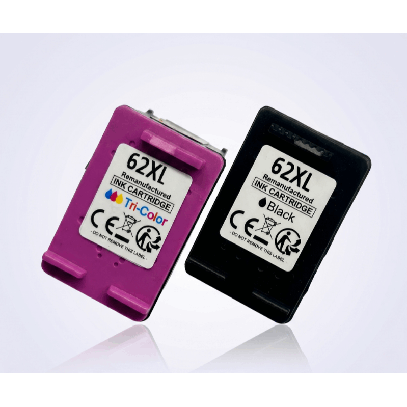 62xl Compatible Ink Cartridges, 2-pack (1 Black, 1 Color) Replacement For 62 And 62xl Cartridges, For 250 200 5740 5742, 5640 5540 5548 7640 5646 Printers, High Page