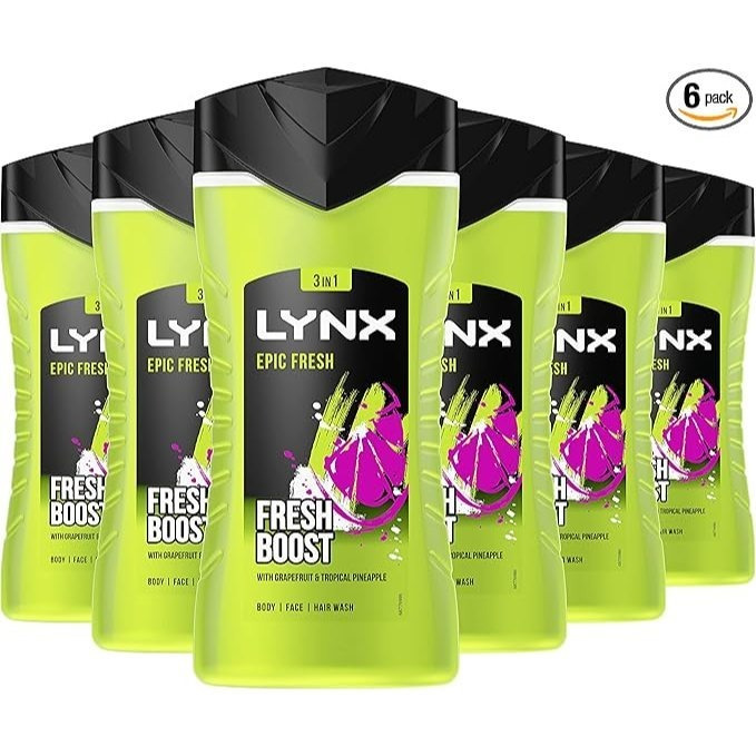 TEMU Lynx Fresh Shower Gel 225ml - Pack Of 6