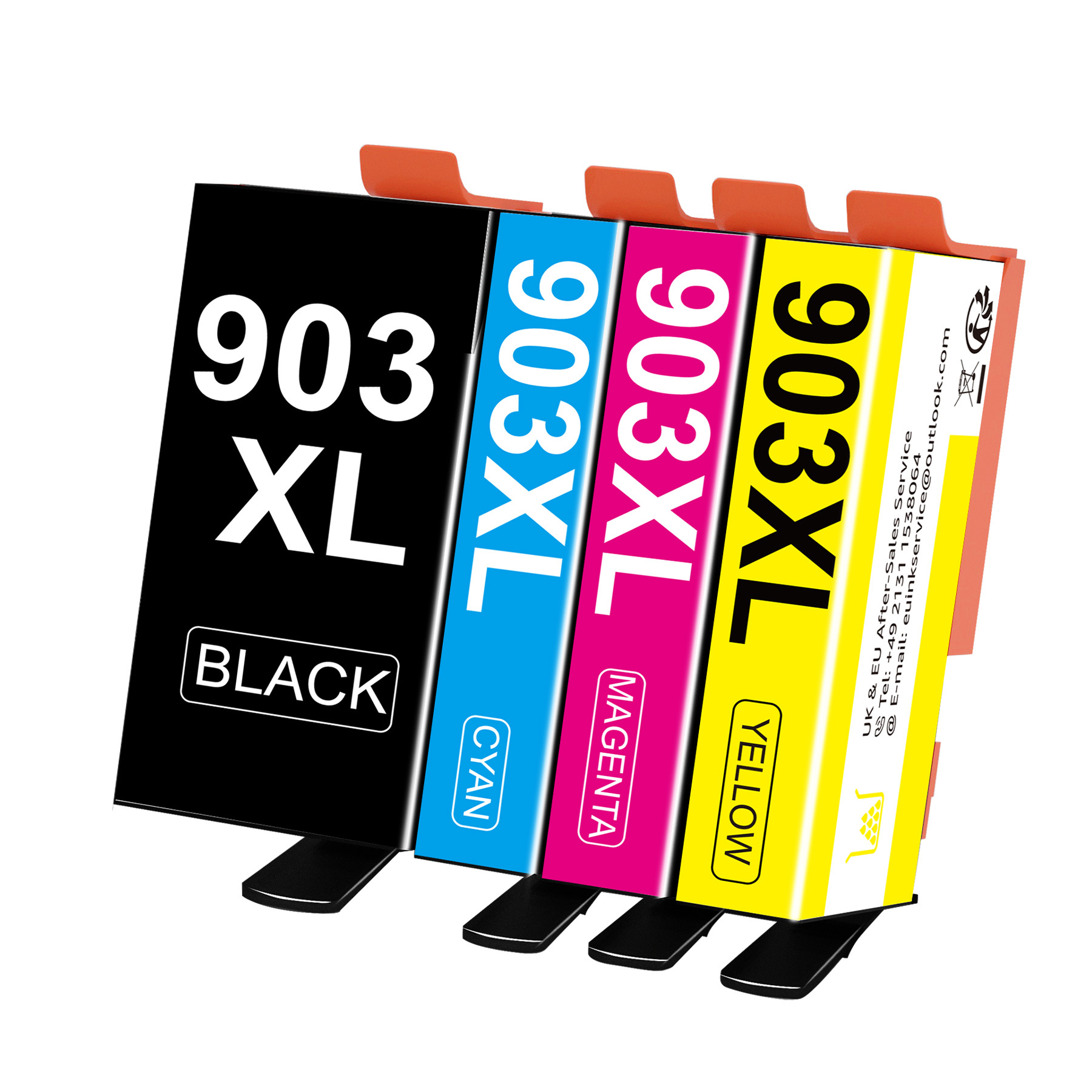 903xl Multipack For 903 Printer Cartridges For 903 Xl Compatible With 6950 Printer Cartridges For Pro 6970, 6960, 6974 (black, , Magenta, Yellow, 4-pack)