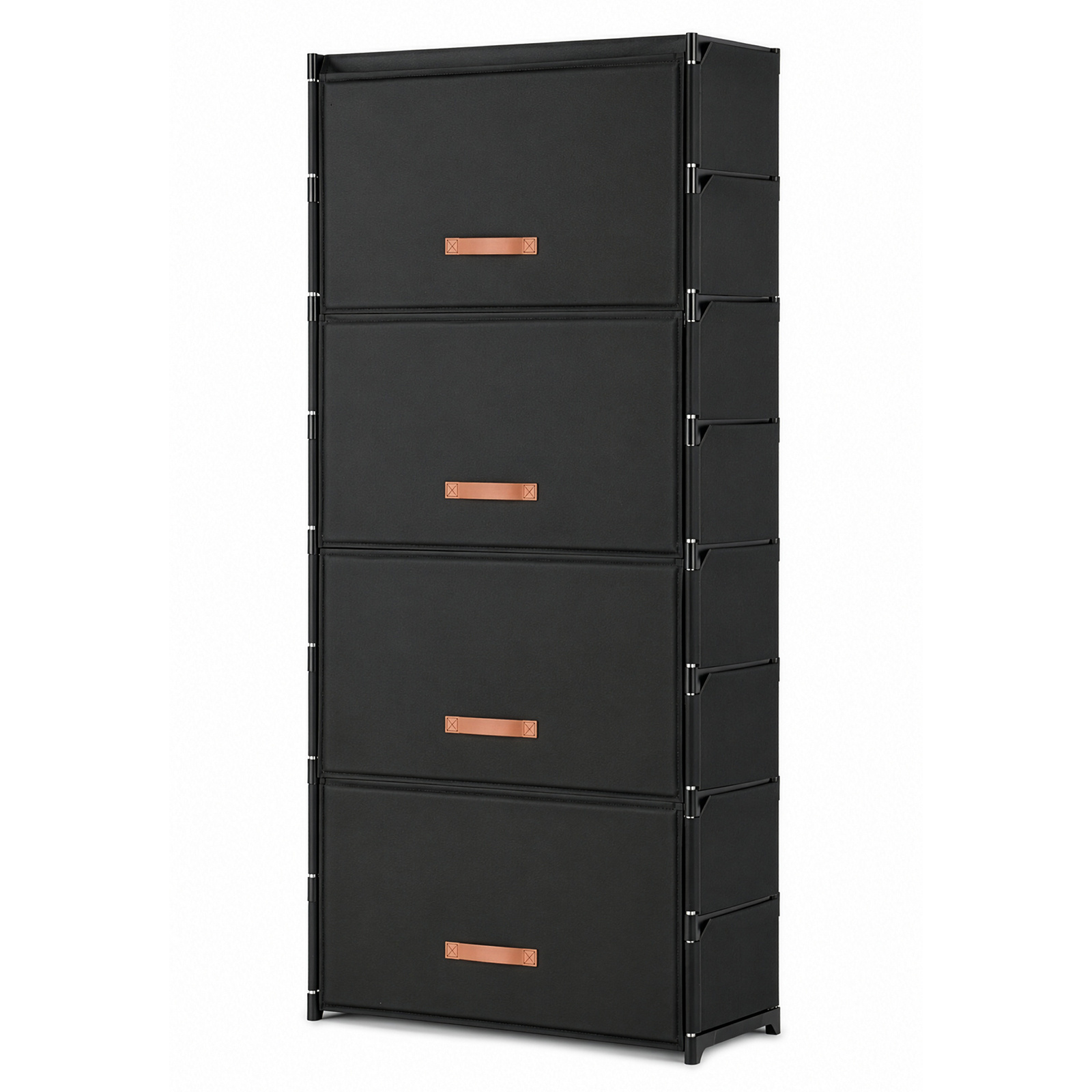1 Set 9 Layers Shoe Cabinets With Flamshell Doors Tall Freestanding Shoe Racks For Entrance Or Hallway, Durable Construction, Shoe Storage Organizer, Mounted Wardrobe System