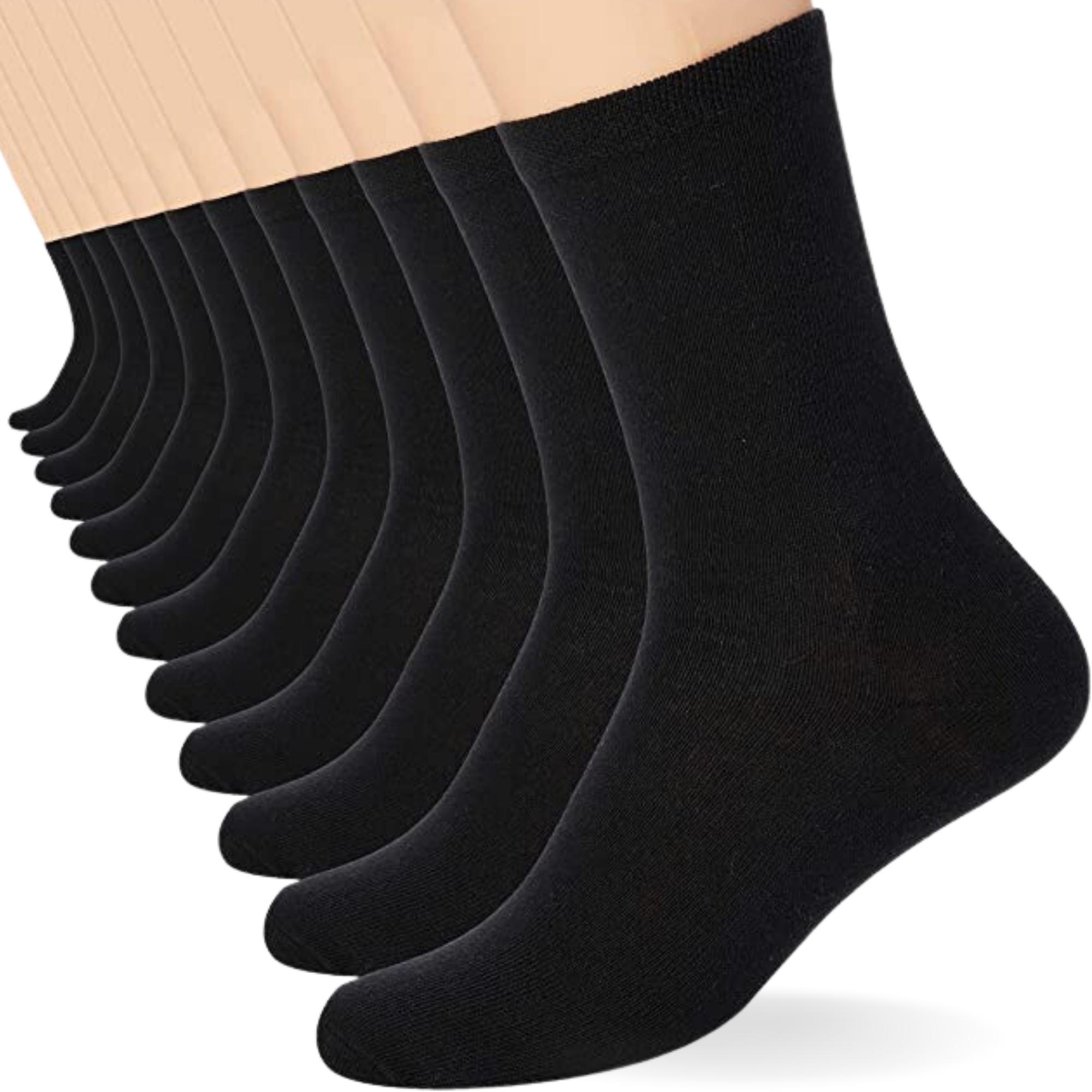 TEMU Fm London (12-pack) School Socks - Comfortable Kids Socks With Ergonomic Fit - Grey, Black, & White School Socks