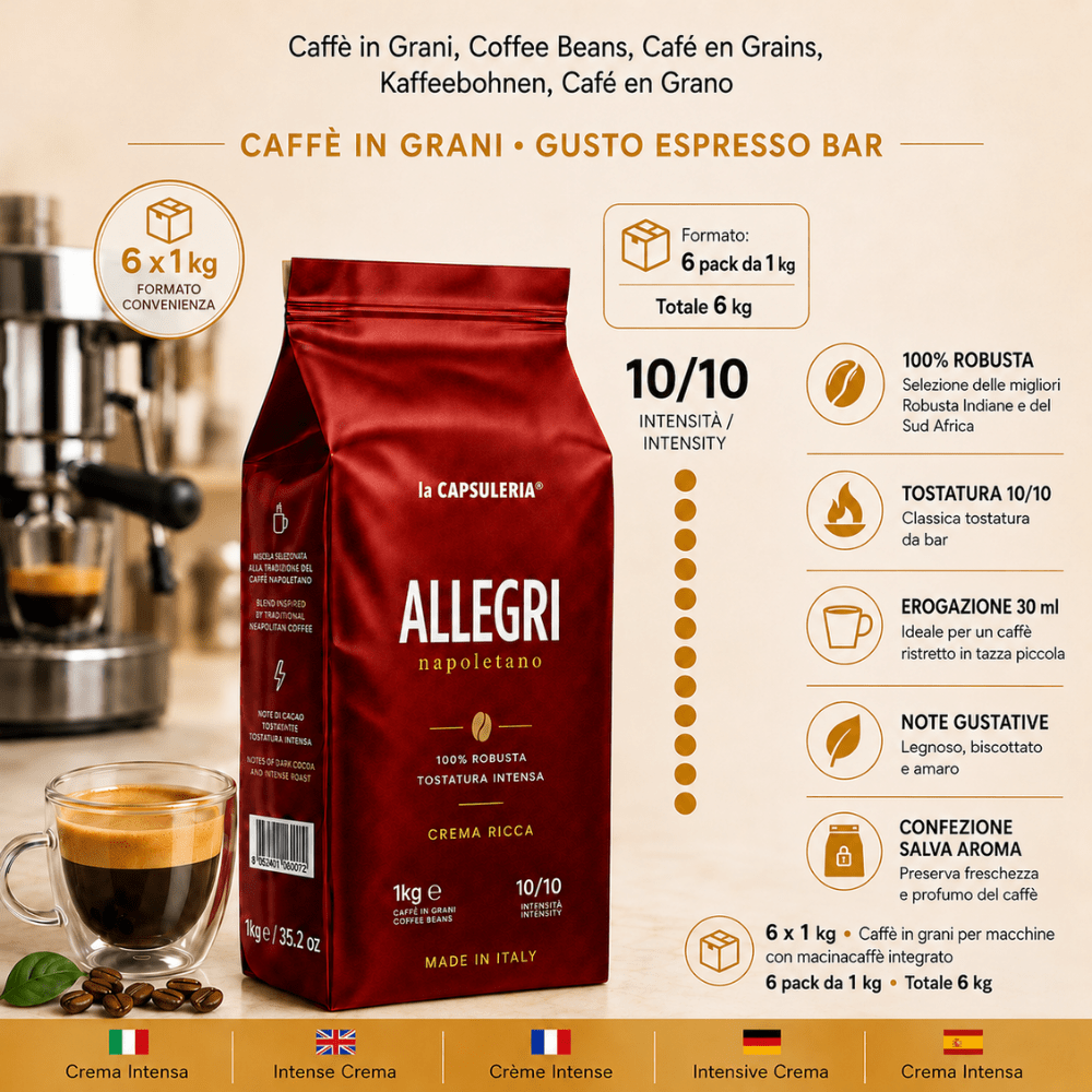     coffee 6 kg   of 1 kg each   and full body coffee beans with a   profile and   in   bar style  