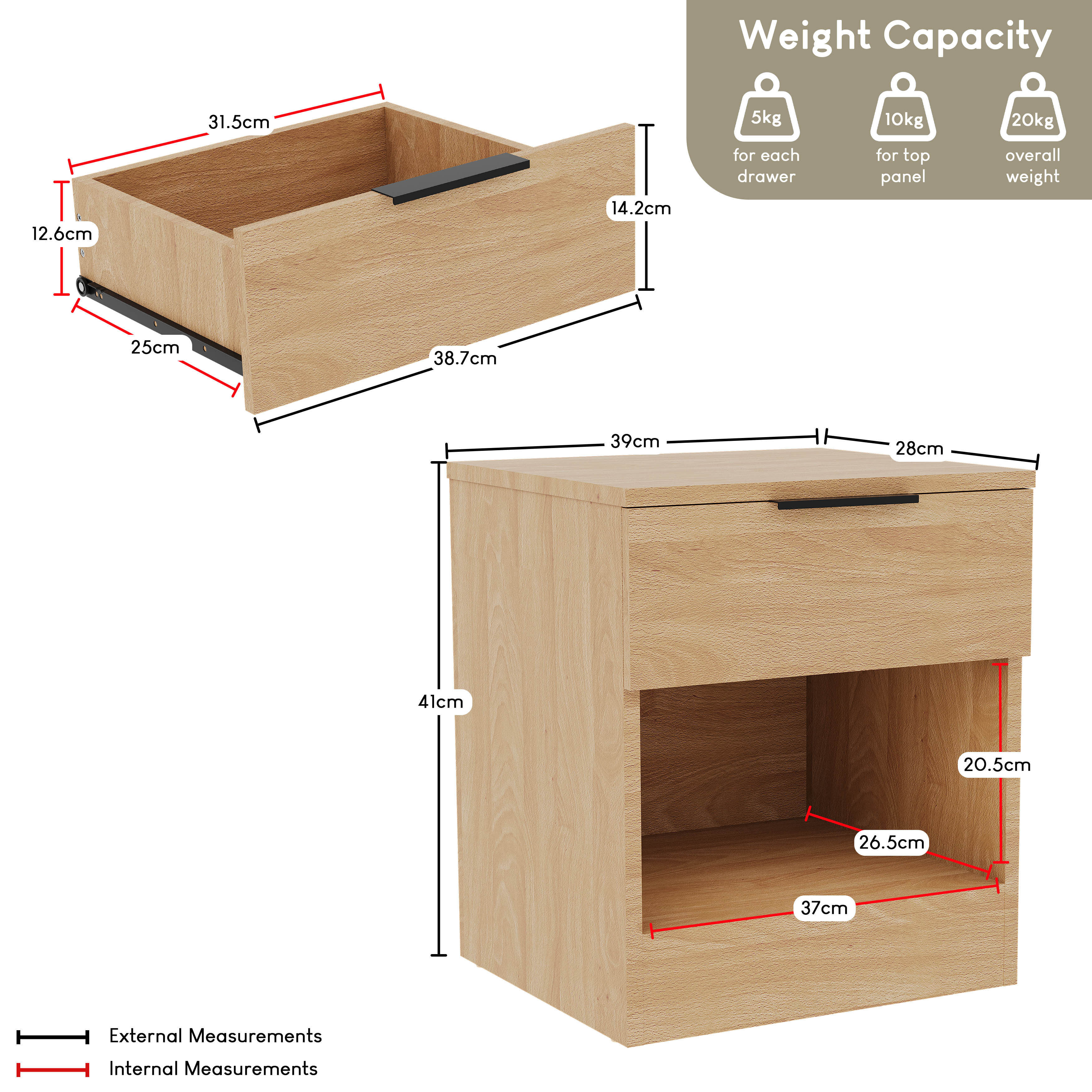 Trega 3 Piece Bedroom Set, Stylish Storage Solution