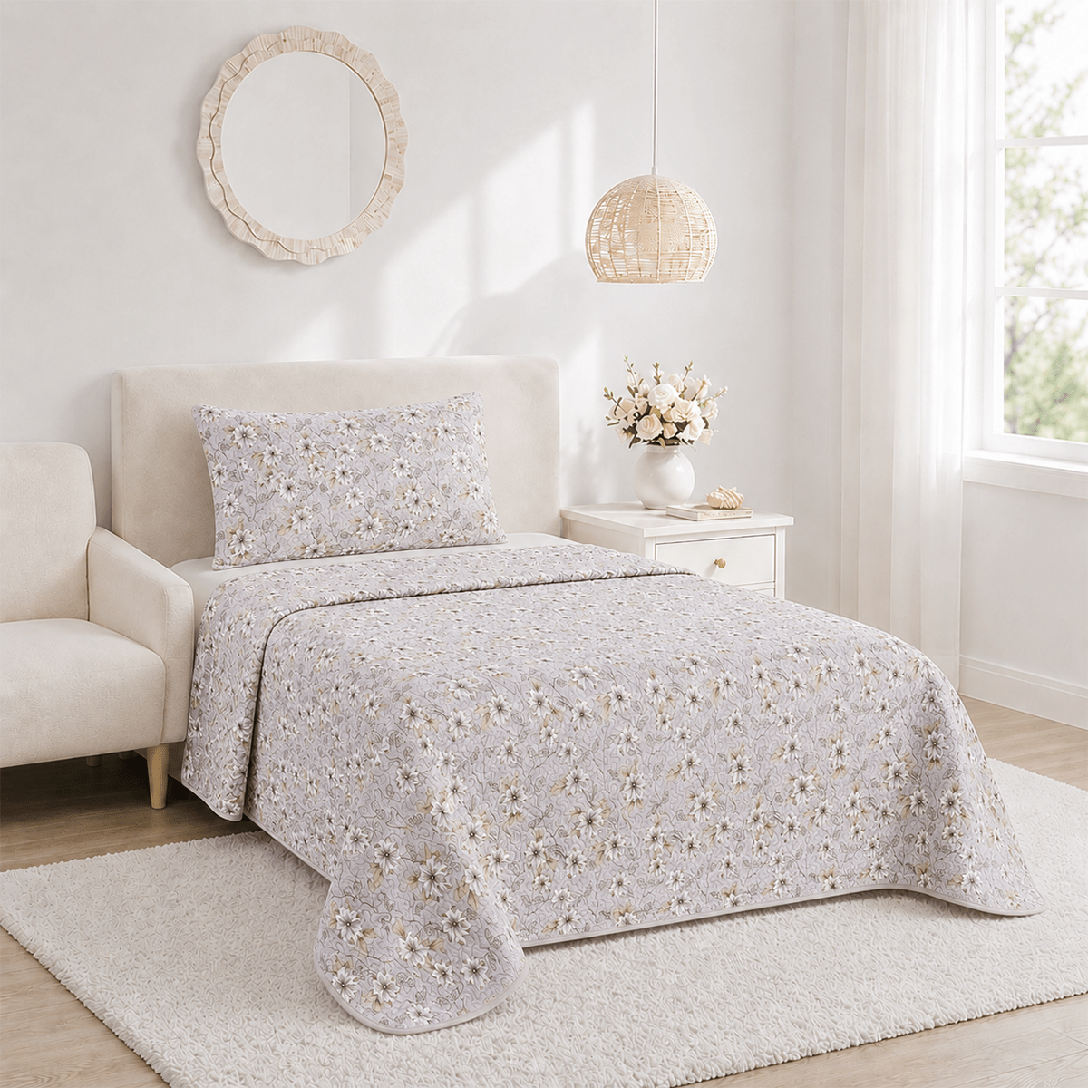 TEMU Colcha Estampada, Colcha Verano Cama, , Transpirable y , Juego de Colcha , Fundas de Almohada 48x70cm, Disponible en Varios Tamaños (Cama