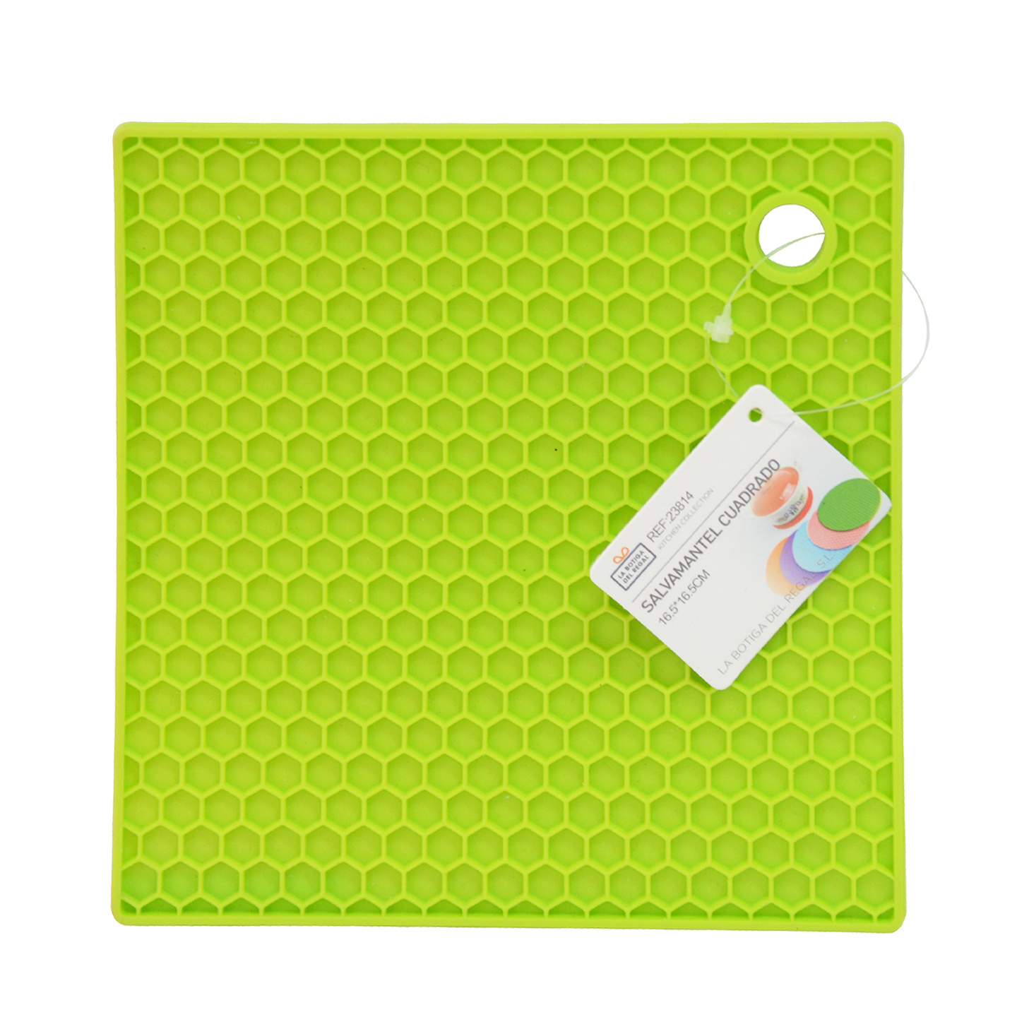 TEMU Salvamantel cuadrado de silicona resistente al 19x19cm, alfombra anti-deslizante con de puntos para ollas y platos