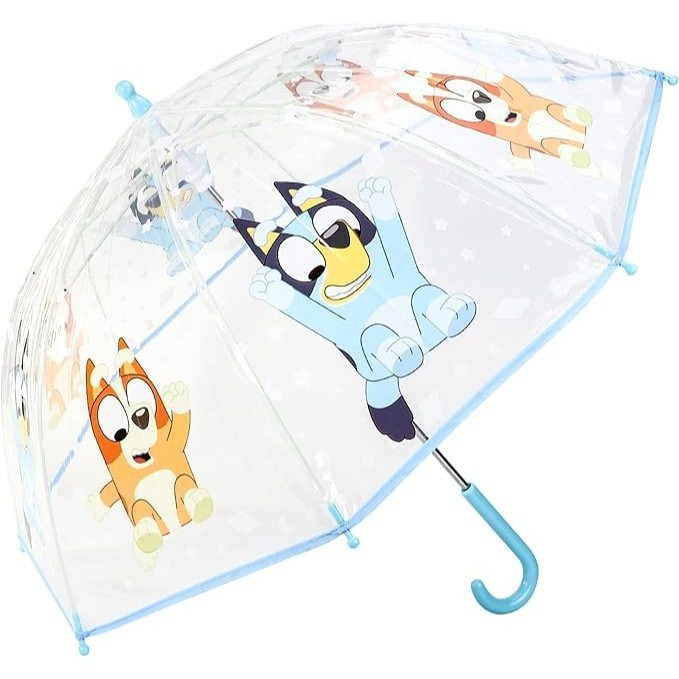 TEMU Kids Umbrella, Blue Lightweight Windproof Dome Umbrella For Boys And Girls, 69cm Clear Poe Transparent Canopy With Hook Handle, Small & Compact,