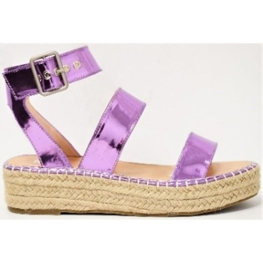 Bellini Chunky Espadrille In Purple Patent