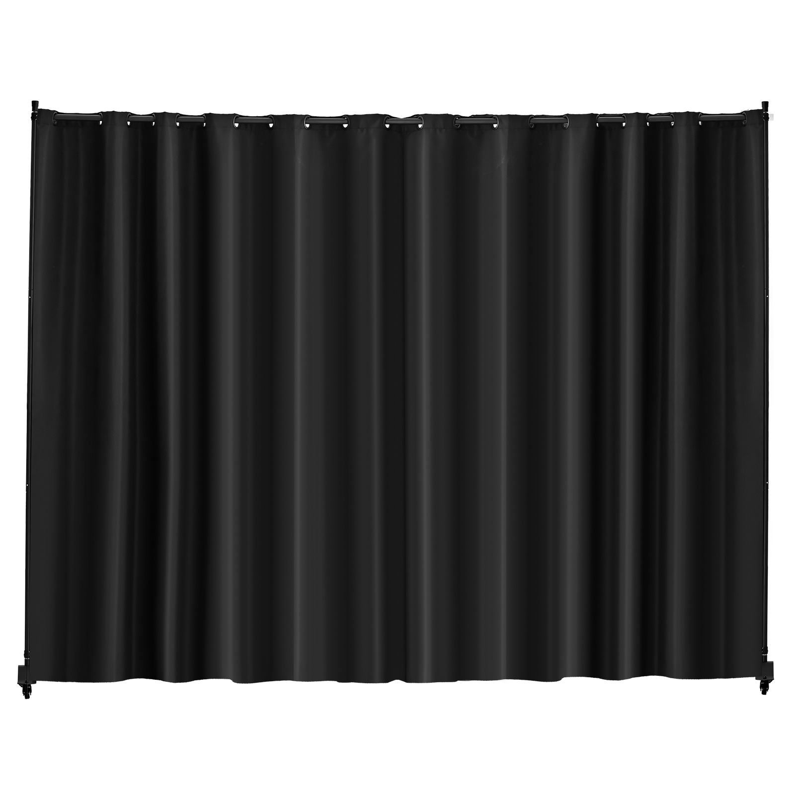 Vevor Room Divider, Room Divider With Wheels Curtain Divider Stand, Freestanding Room Divider Privacy Screen For Office, Bedroom, Dining Room, Study, Black
