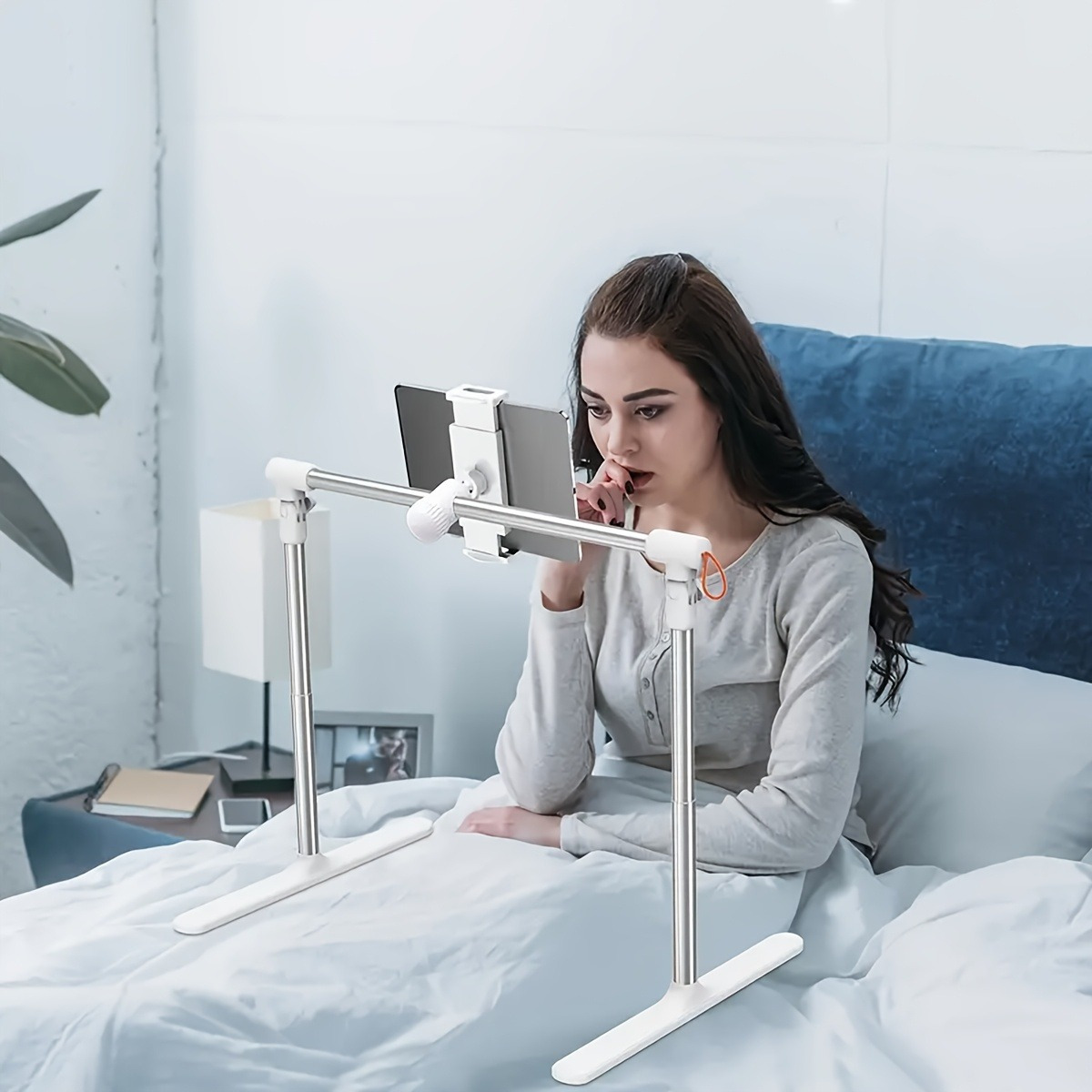 Adjustable Bedside Stand for Tablet & Phone, Foldable Holder
