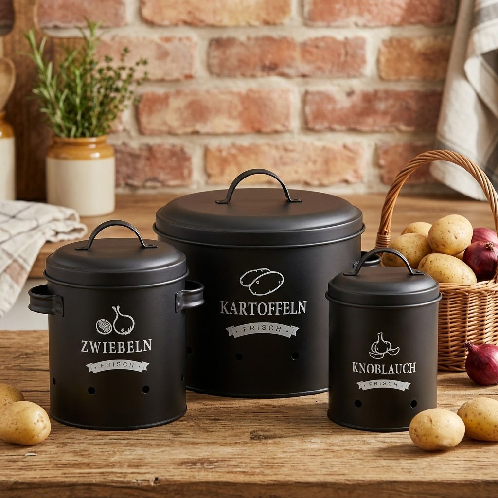 Potato Storage Box [set Of 3], Potatoes, Onions And Garlic Storage, Vegetables Fresh For