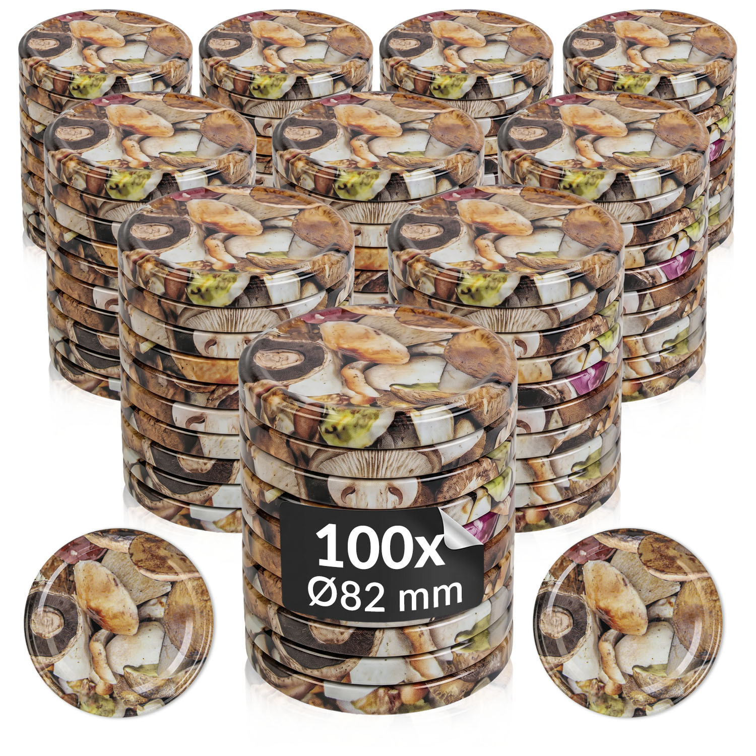 10/50/100 Pcs. Jar Lids Mushroom-shaped Caps For Jars, 82 Mm Diameter - 6-prong Lids, Perfect For Canning And Pasteurization