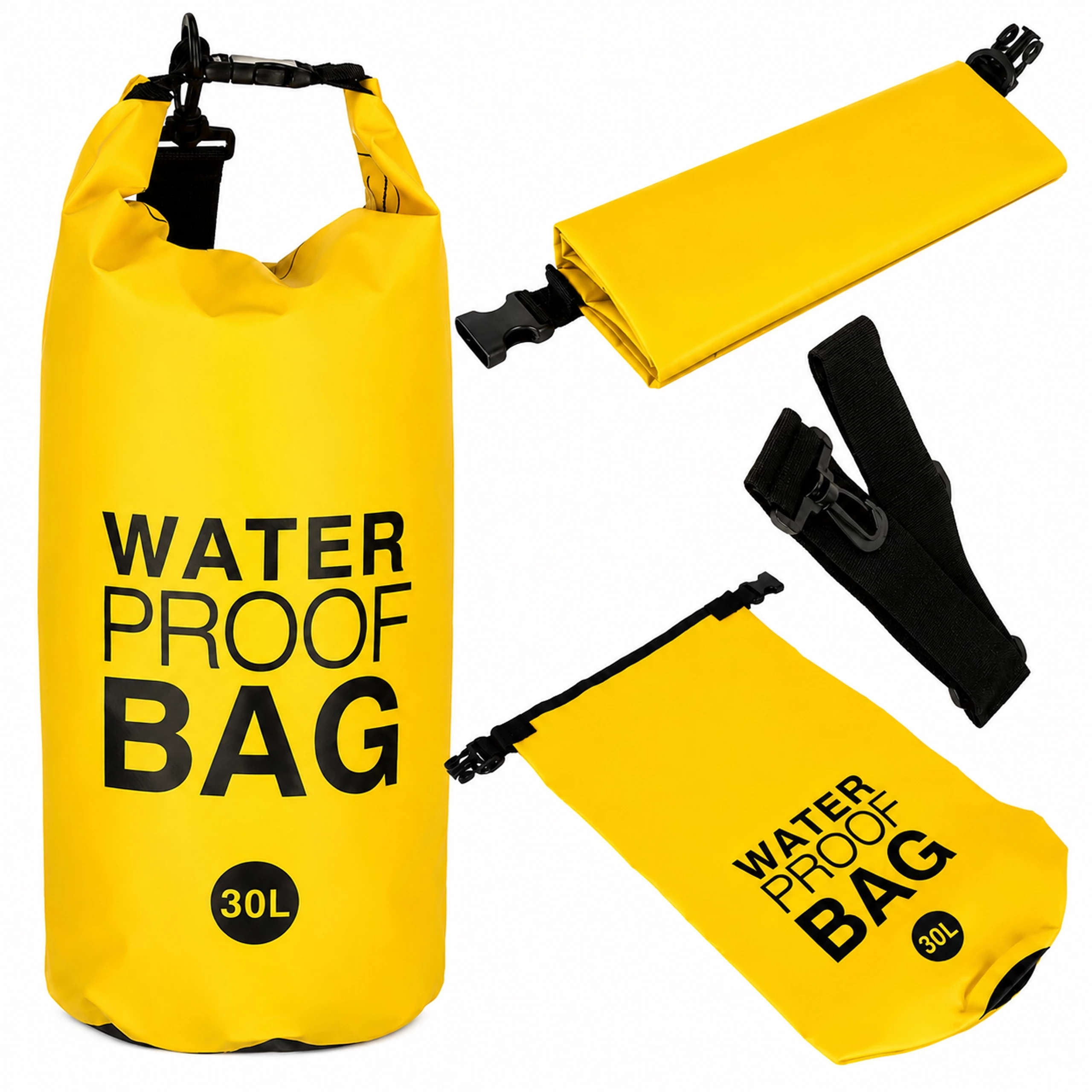 Waterproof Pvc Roll Top Sailing And Bag With Strap, Waterproof Kayak Sup Bag For Beach, Camping, Trekking, Cycling, Travel, Protecting Phone, Documents, And Clothes From Moisture And Sand