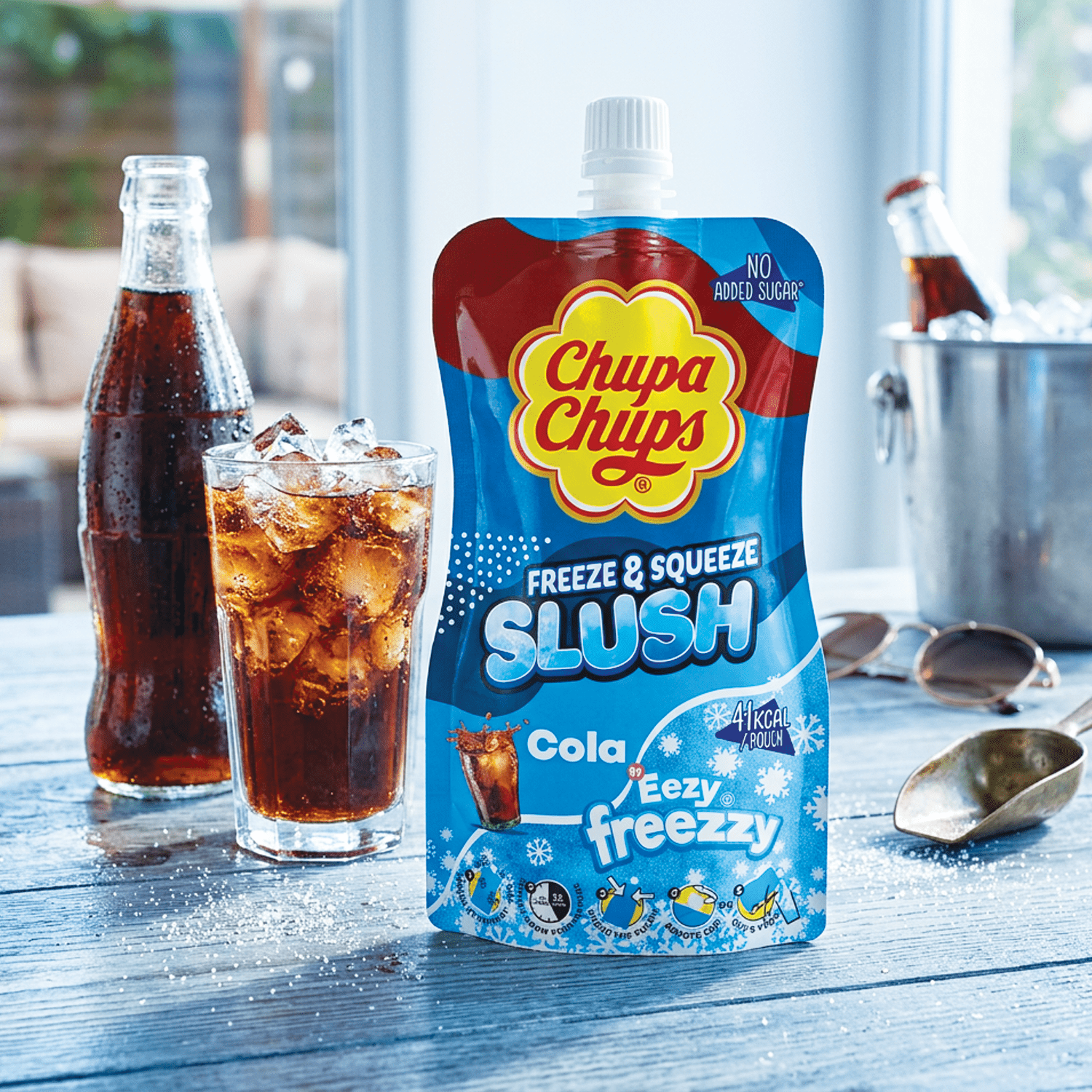 Image of 2-pack Chupa Chups Freeze & Squeeze Slush Cola – Freeze-your-own Slush Drink With Cola Flavor 2x250ml
