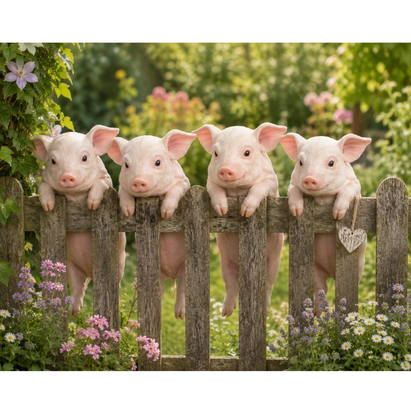 Image of Piglet Fence Hangers 35 Cm - Pig Garden Figure Polyresin Garden Decoration For Hanging On Fence Balcony Railing Veranda Animal Figure Outdoor Decoration
