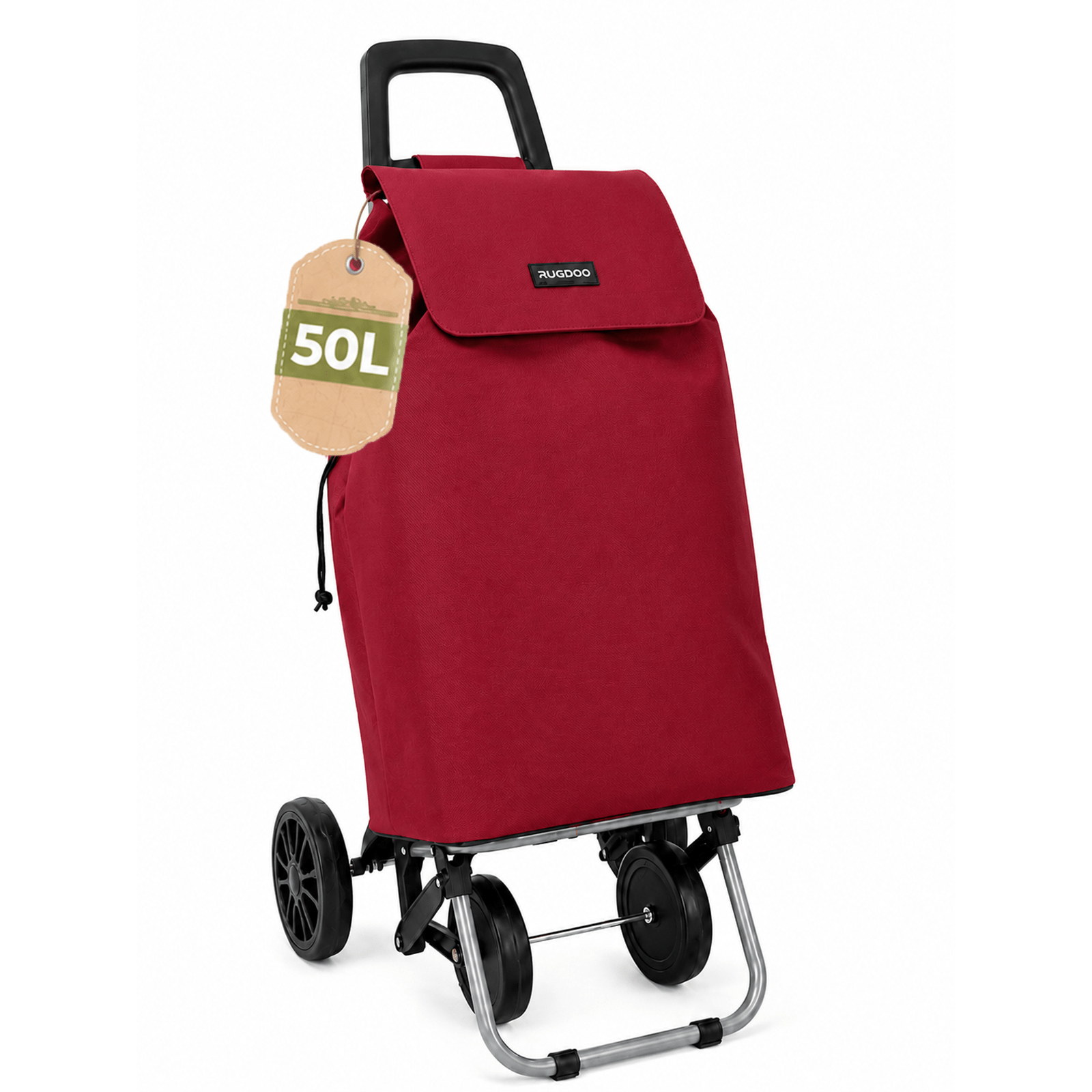 TEMU Carro Carrito de Compra Plegable 87x48x42cm, Resistente, Plegable, con 4 Ruedas Resistentes, para de Alimentos, Capacidad de Carga 50 Litros