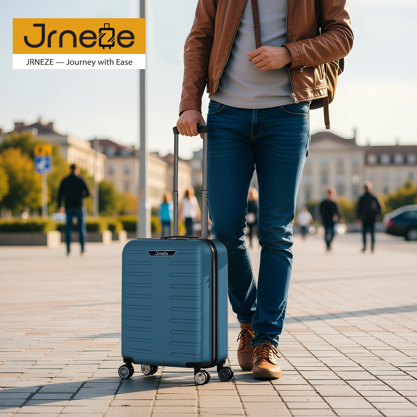 TEMU 20 Inch Abs Hard Shell Cabin Suitcase, Lightweight Carry On Hand Luggage, , 360° Spinner Wheels, Water Resistant Travel Bag, Ryanair Cabin