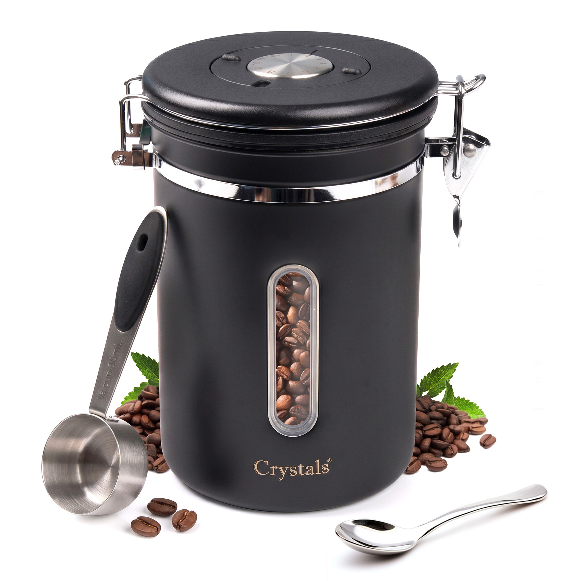 TEMU 1800ml Stainless Steel Coffee Canister Airtight Vacuum Storage Coffee Bean