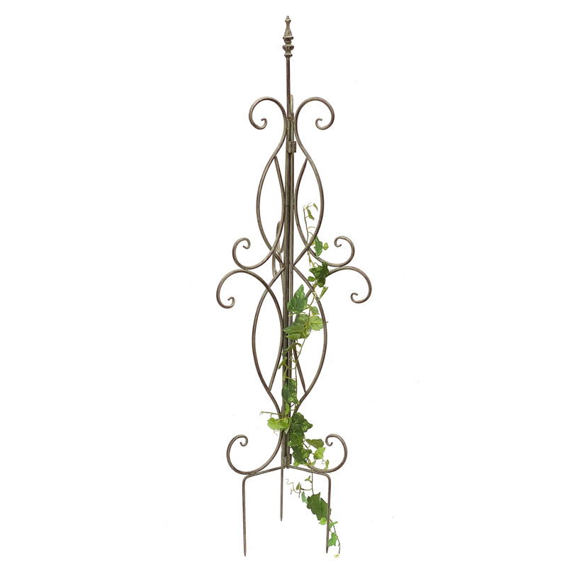 Metal Trellis 125 Cm High Stable Support Climbing Aid Floor Anchor Flower Holder Garden Pole