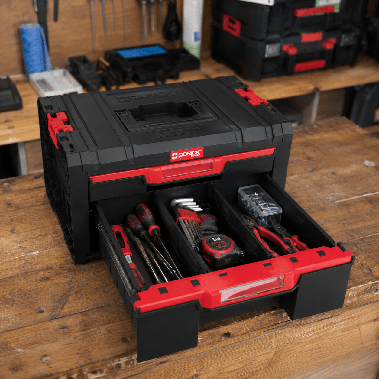 Modular Toolbox, Qbrick System Pro Drawer 2 Toolbox Basic, 45x31x25 Cm, Toolbox With Drawers, Sturdy, Portable