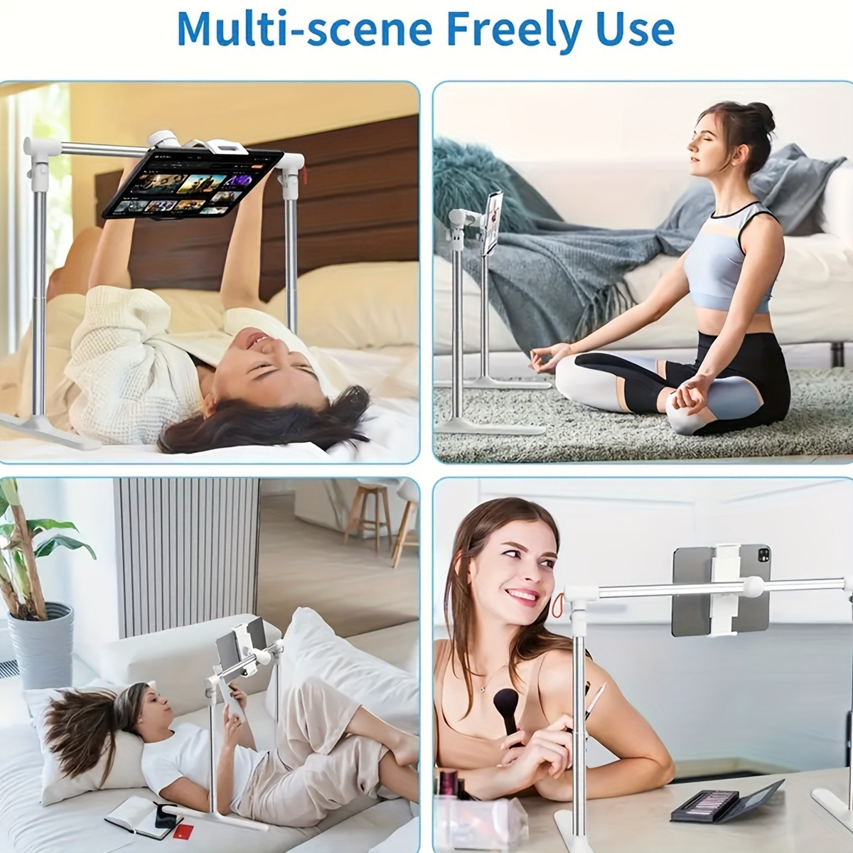 Adjustable Bedside Stand for Tablet & Phone, Foldable Holder