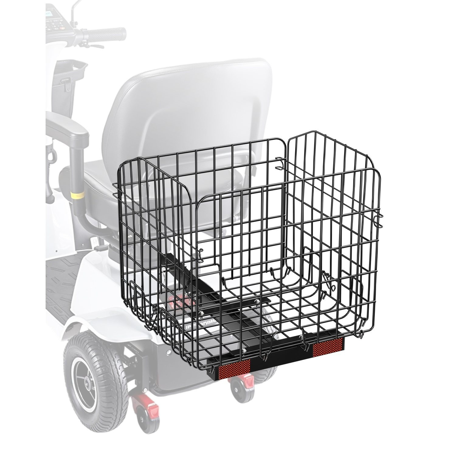 TEMU VEVOR Rollstuhl-Rollator-Heckkorb, klappbarer Drahtkorb aus Metall, strapazierfähiger & geräumiger Gepäckkorb, funktioniert mit 1-Zoll-Aufnahme,