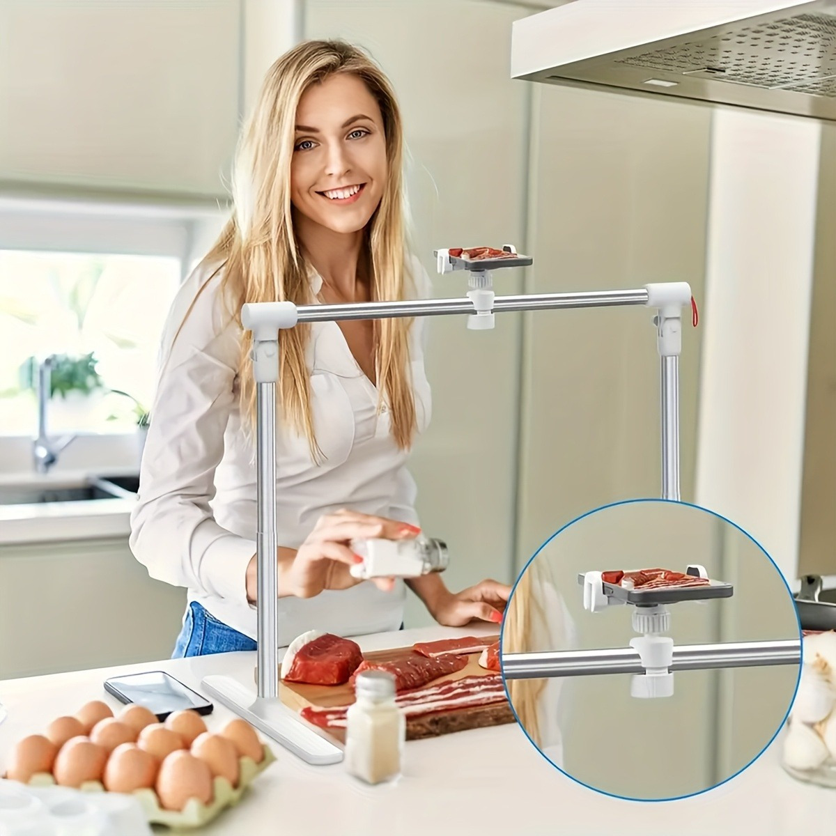 Adjustable Bedside Stand for Tablet & Phone, Foldable Holder