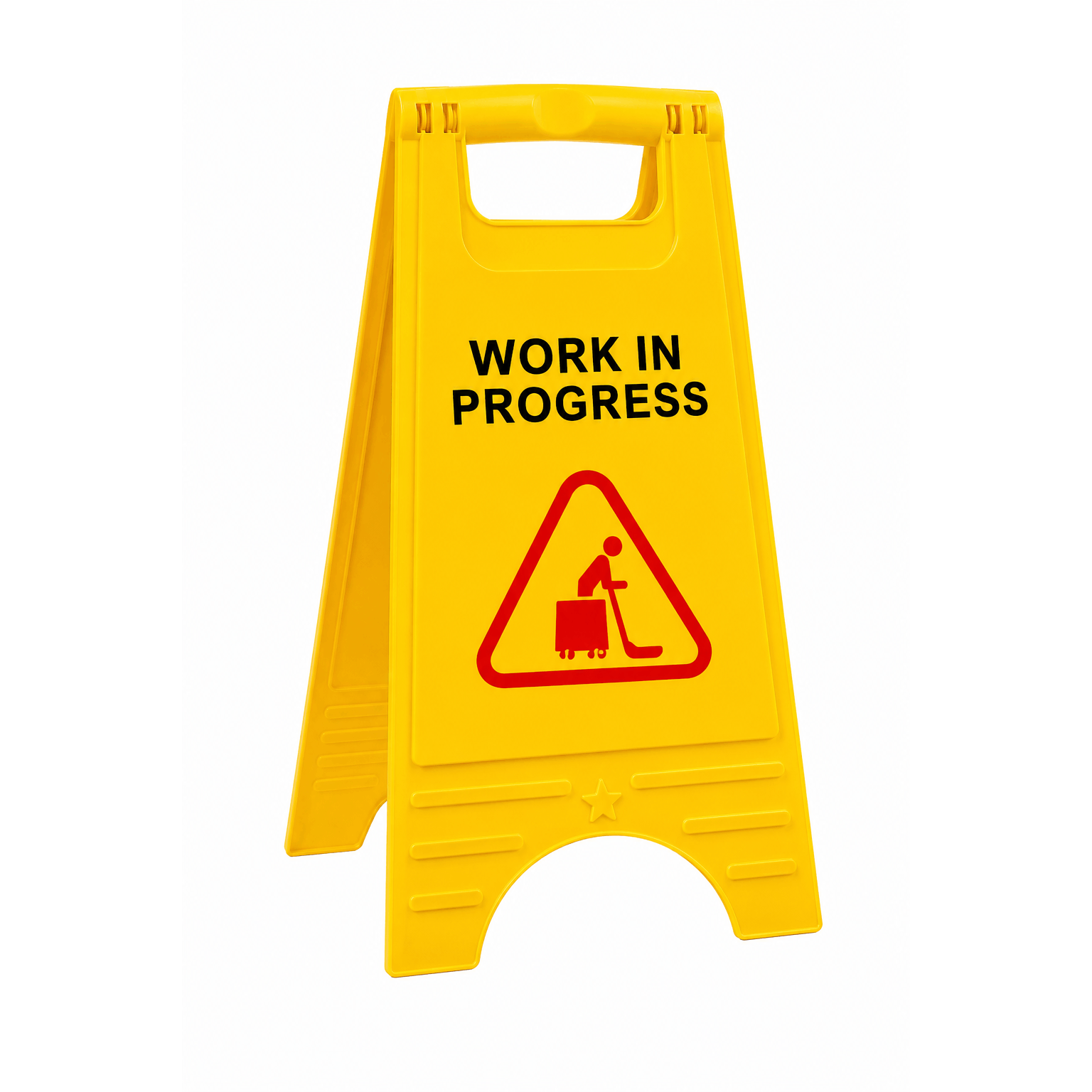 TEMU Dual-sided Sign, High-visibility Yellow " Progress" & "cleaning In Progress" Warning Stand, Foldable For Commercial, Office, And Home Use