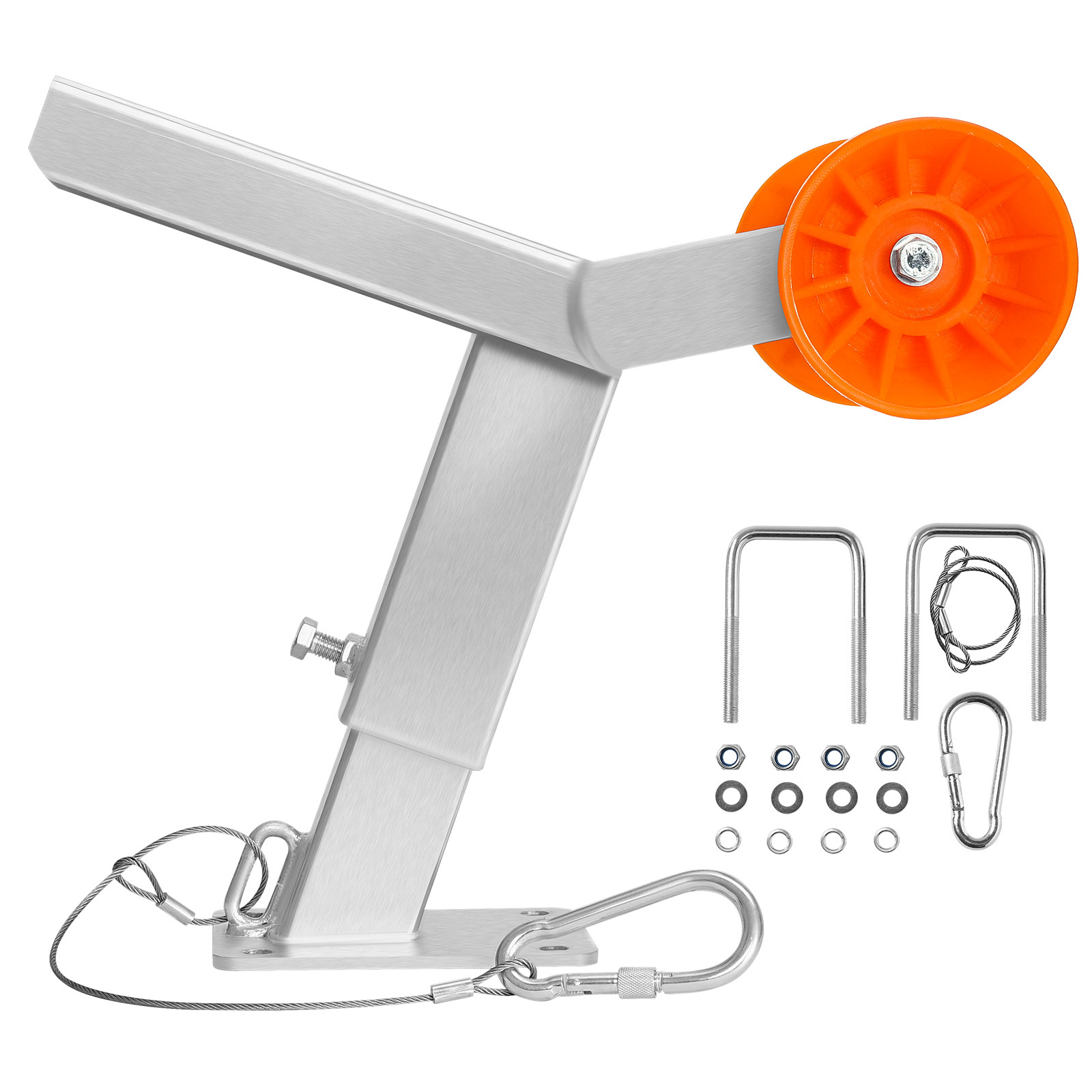 Image of Vevor Boat Trailer Winch Stand With Roller, Adjustable Height 365-548 Mm, Boat Winch Mount With U-bolts For 50.8-76.2 Mm W X 76.2-101.6 Mm H Trailer Tongue, Fit For Sailboat