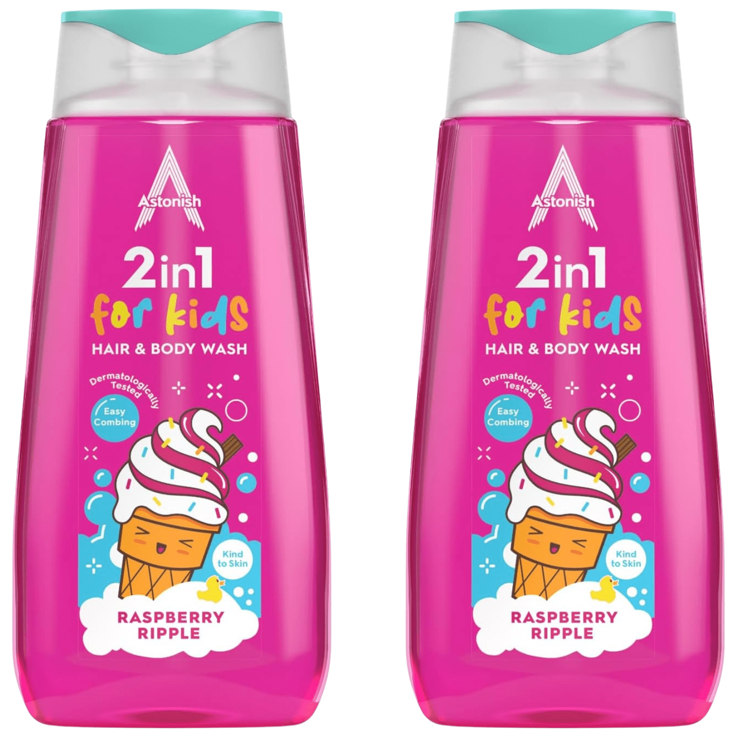 TEMU Pack Of 2 - Kids Hair And Body Wash 400ml Scent Gentle Daily Cleansing Wash For Children, Soft Foam Formula, Fresh Fruity Fragrance, Bath And ,