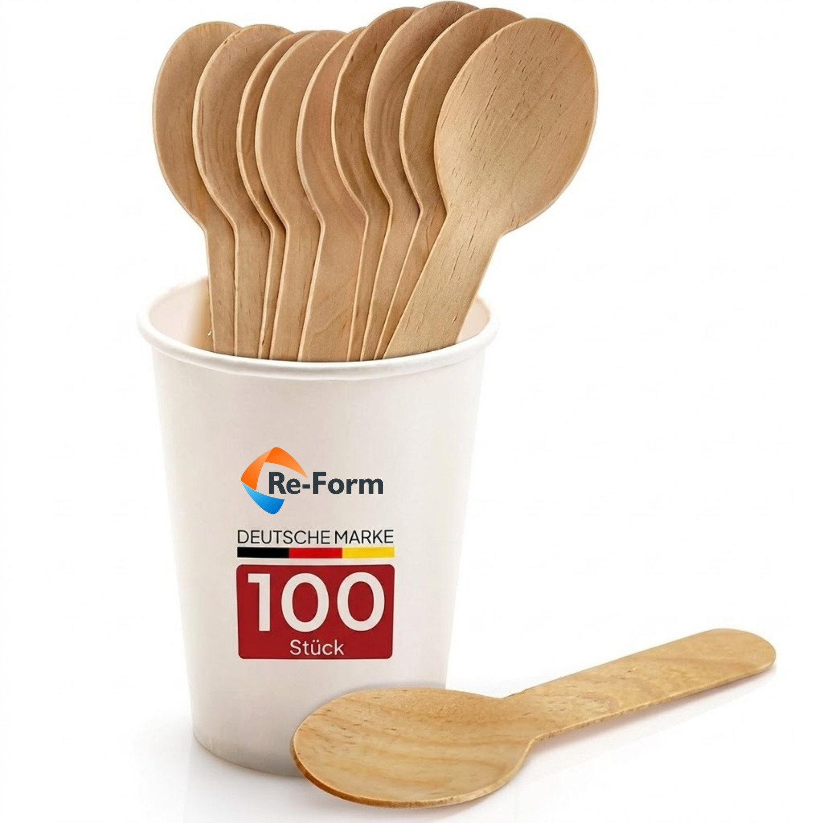 Disposable Wooden Spoon 15.8cm, Soup Spoon & Party Cutlery -
