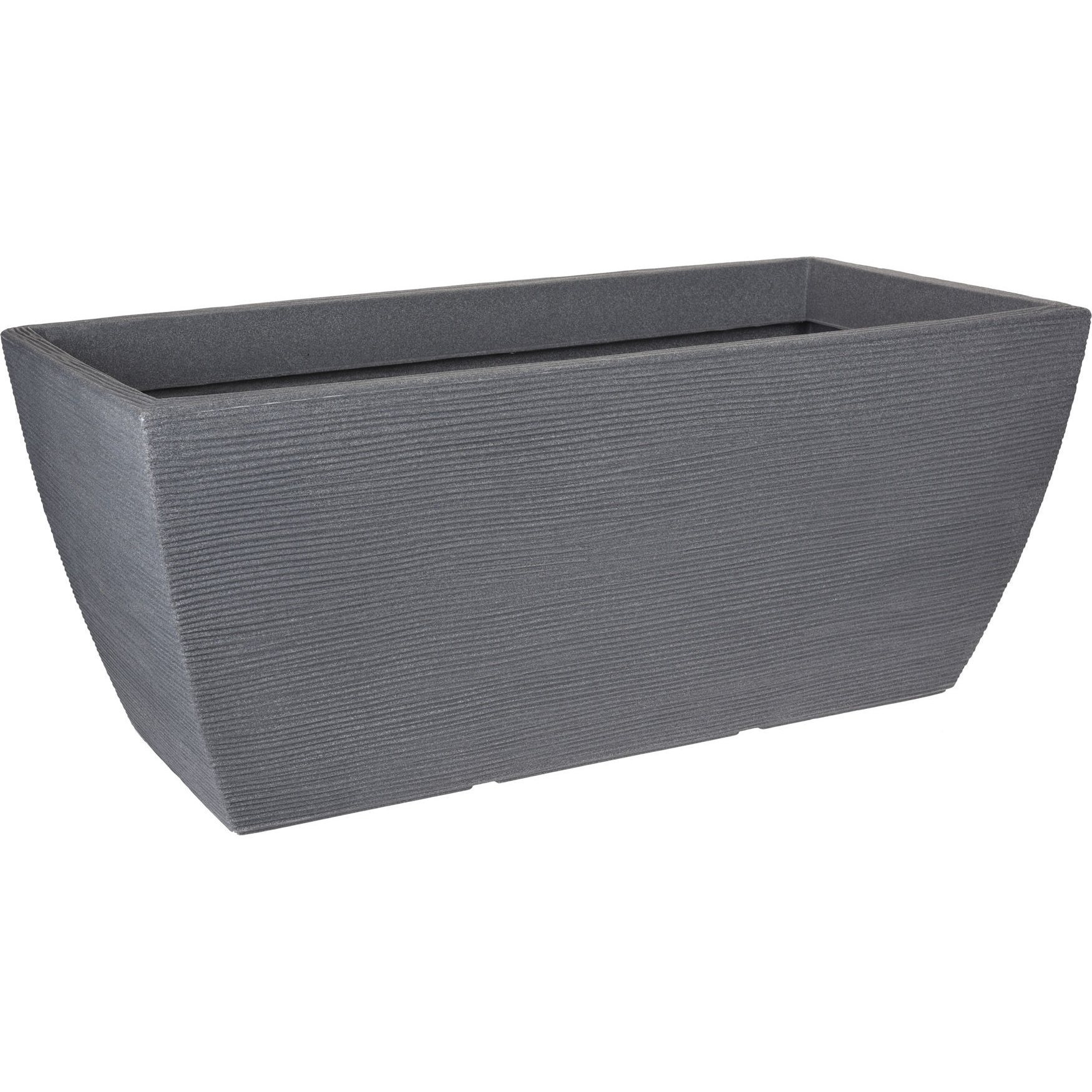 Image of Plastic Flower Box, Angular 80 X 40 Cm, Plant Flowers, Tub In Ribbed Design