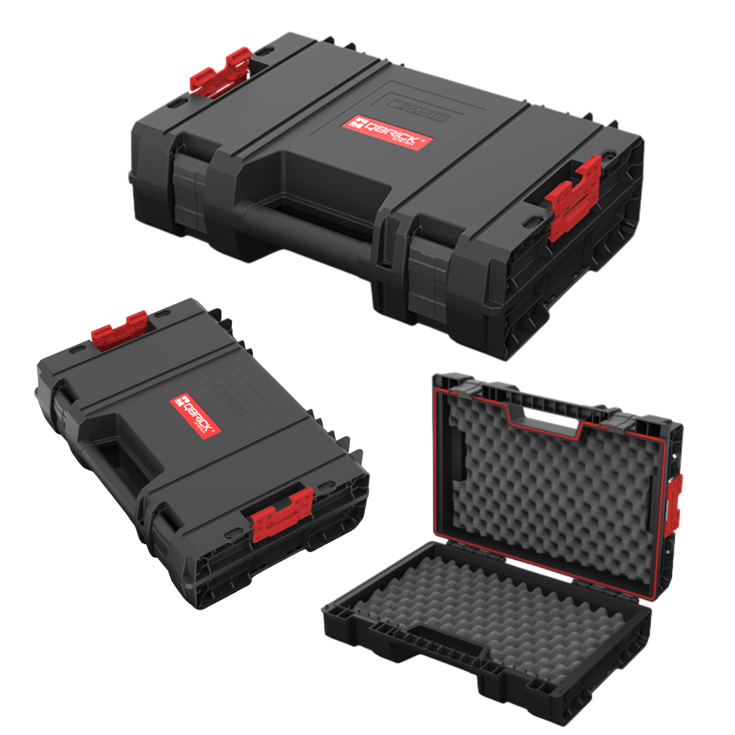 Qbrick System Pro , Electronics Toolbox With Protective Foam, 45x32x12 Cm, Durable, Polyamide Fasteners