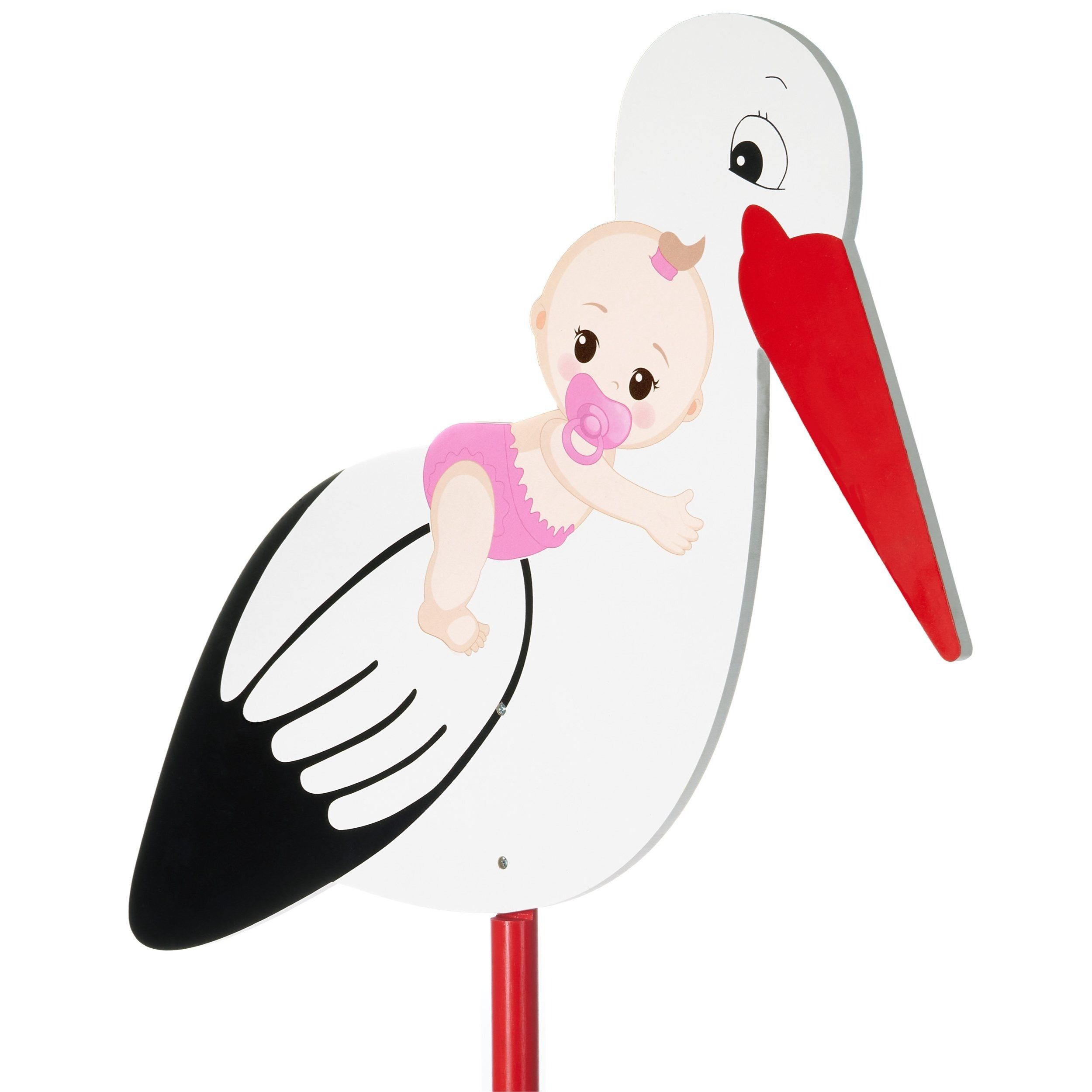 Brubaker Large Wooden With Baby - Clapper For Sticking - 100 Cm Birth Gift