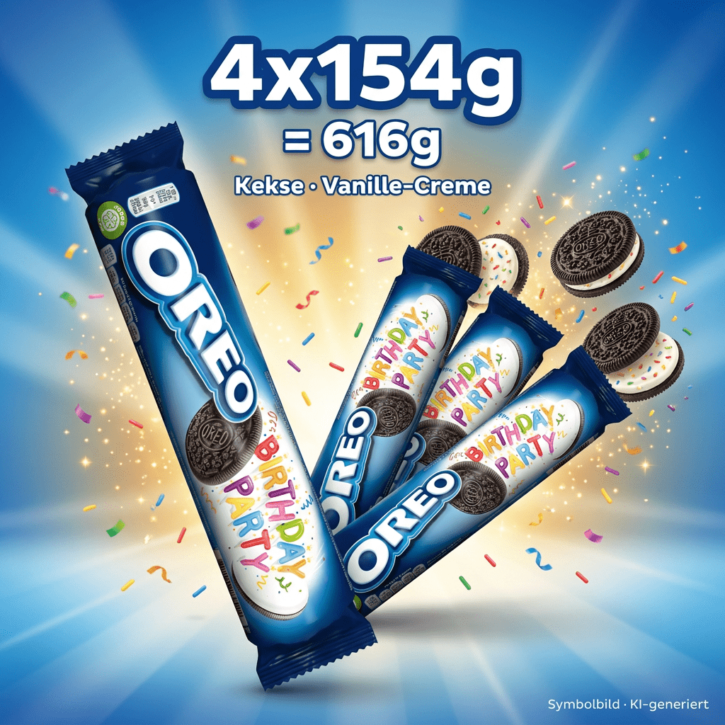 Image of - Birthday Party - Caramel Cream Filled With Colorful Sprinkles - Birthday Edition - 4x154g 616g - Best Before 30.09.2026